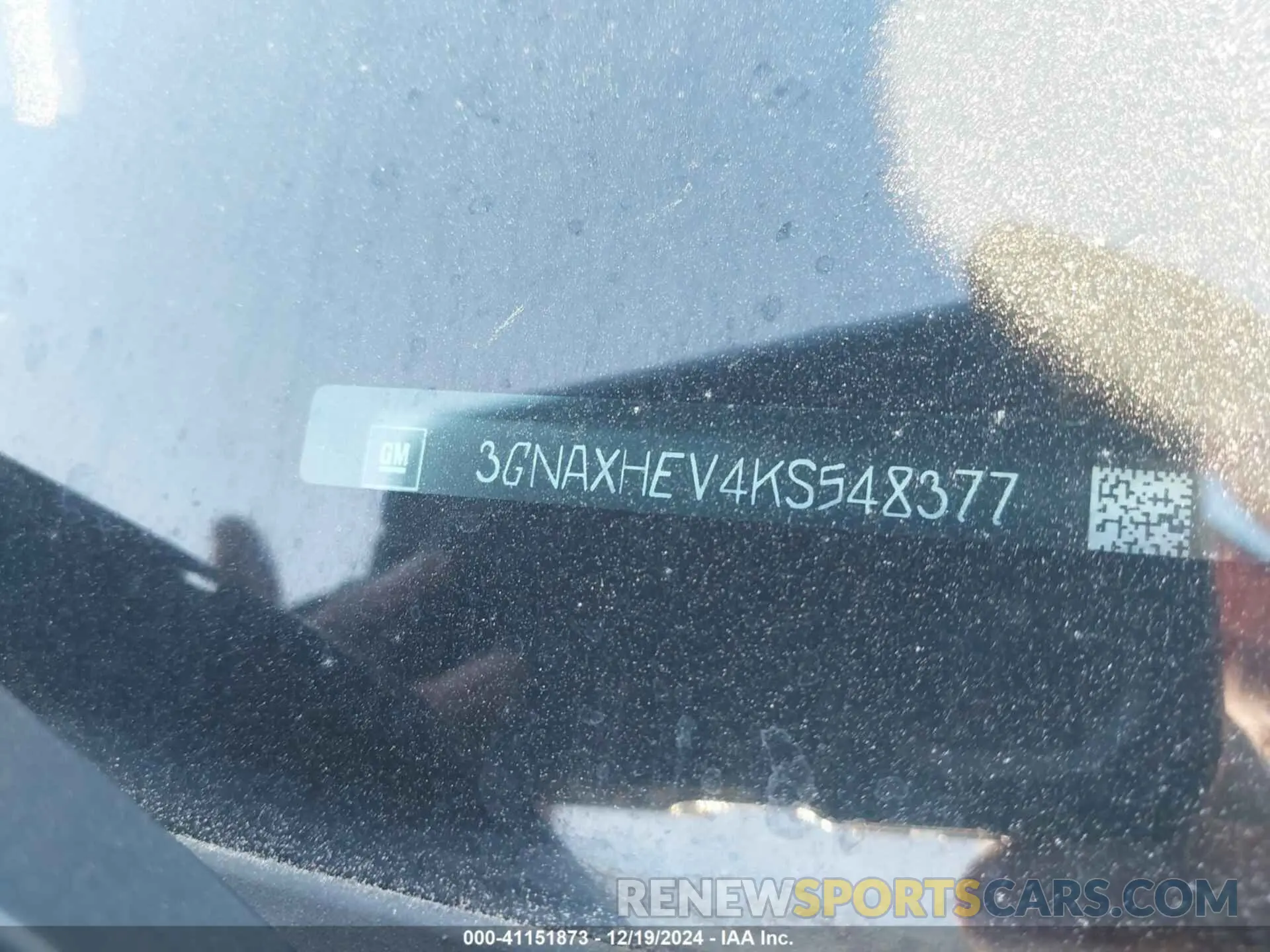 9 fotografías del automóvil dañado 3GNAXHEV4KS548377 CHEVROLET EQUINOX 2019