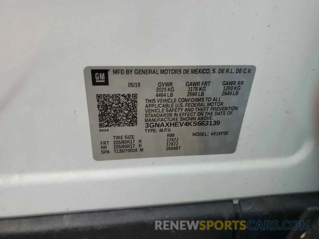 13 fotografías del automóvil dañado 3GNAXHEV4KS663139 CHEVROLET EQUINOX 2019