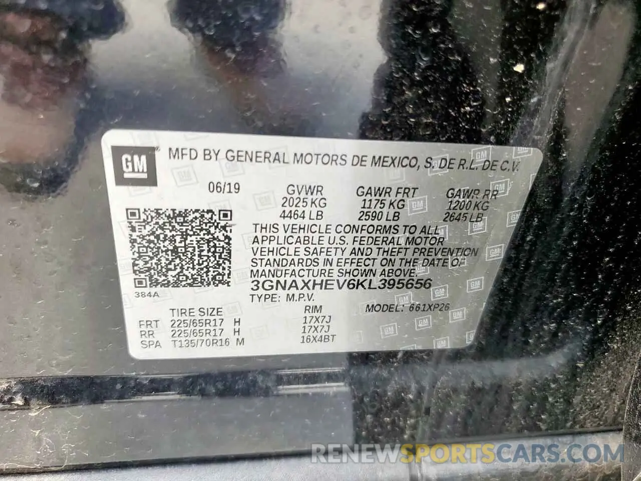 13 fotografías del automóvil dañado 3GNAXHEV6KL395656 CHEVROLET EQUINOX 2019