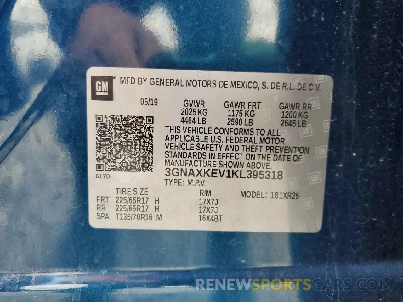 12 fotografías del automóvil dañado 3GNAXKEV1KL395318 CHEVROLET EQUINOX 2019