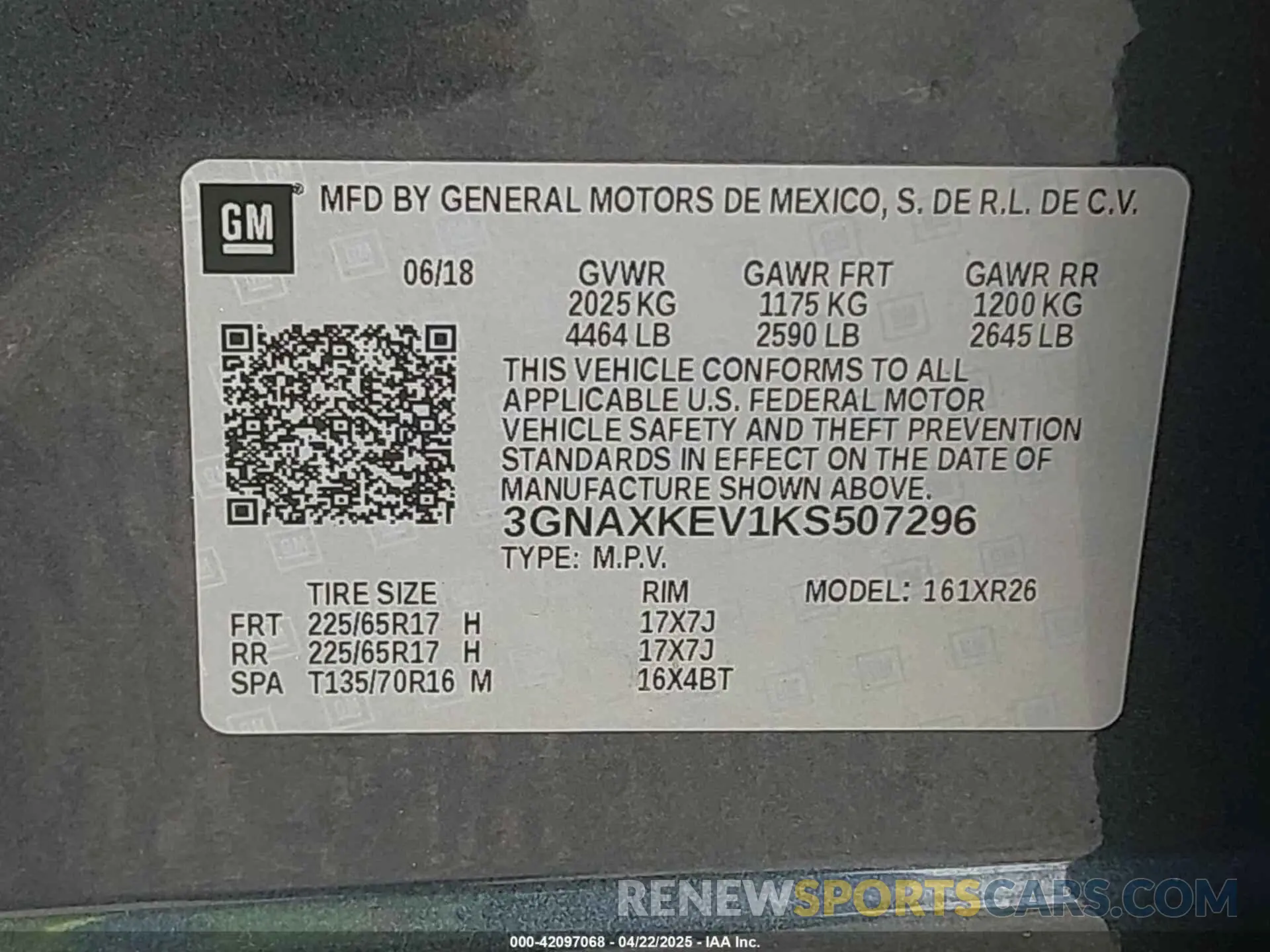 9 fotografías del automóvil dañado 3GNAXKEV1KS507296 CHEVROLET EQUINOX 2019