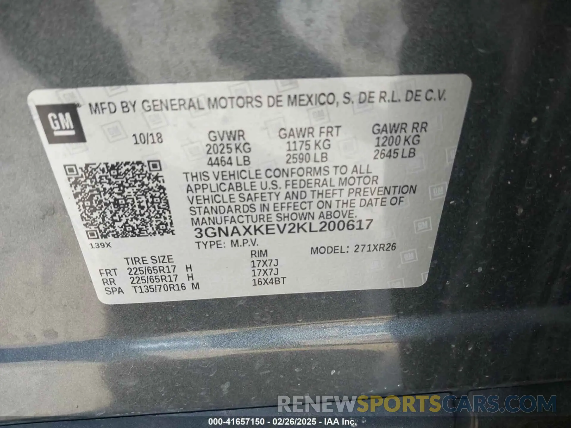 9 fotografías del automóvil dañado 3GNAXKEV2KL200617 CHEVROLET EQUINOX 2019