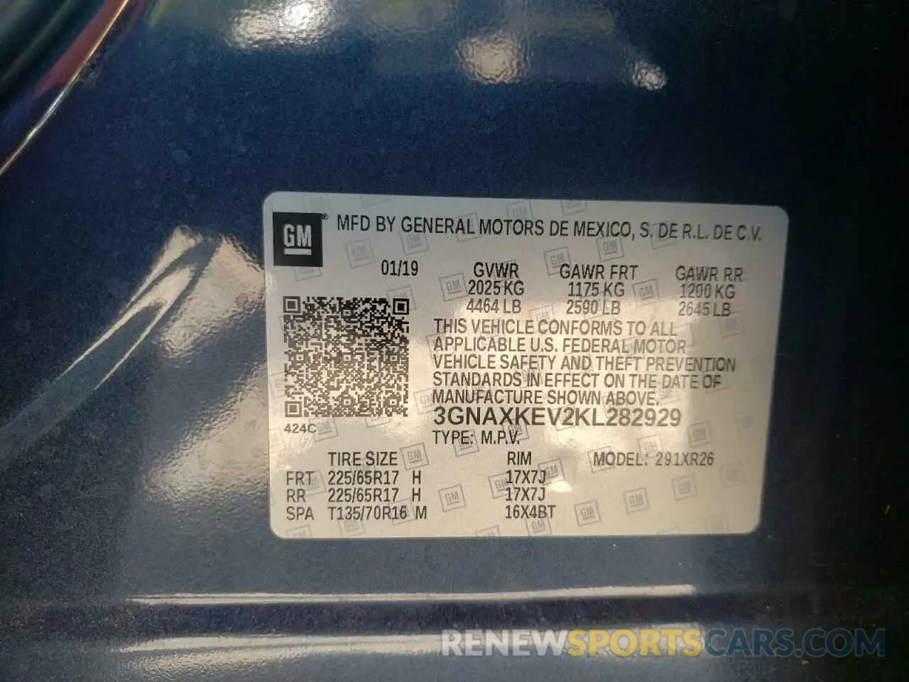 13 fotografías del automóvil dañado 3GNAXKEV2KL282929 CHEVROLET EQUINOX 2019