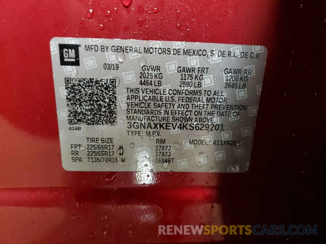 13 fotografías del automóvil dañado 3GNAXKEV4KS629201 CHEVROLET EQUINOX 2019