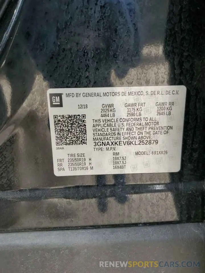 13 fotografías del automóvil dañado 3GNAXKEV6KL252879 CHEVROLET EQUINOX 2019