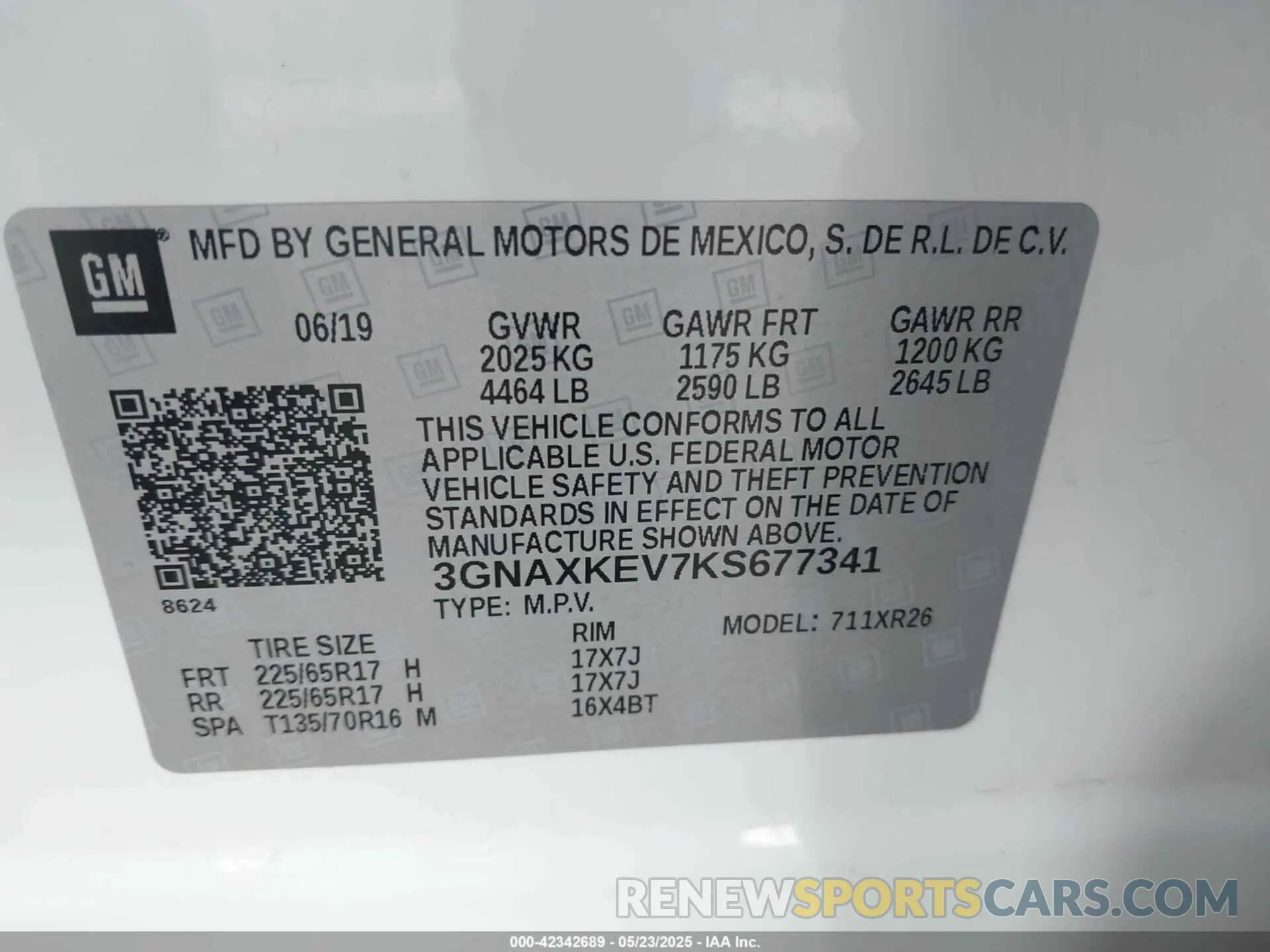 9 fotografías del automóvil dañado 3GNAXKEV7KS677341 CHEVROLET EQUINOX 2019