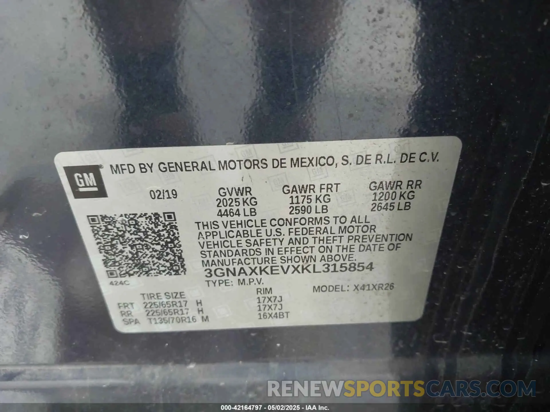 9 fotografías del automóvil dañado 3GNAXKEVXKL315854 CHEVROLET EQUINOX 2019