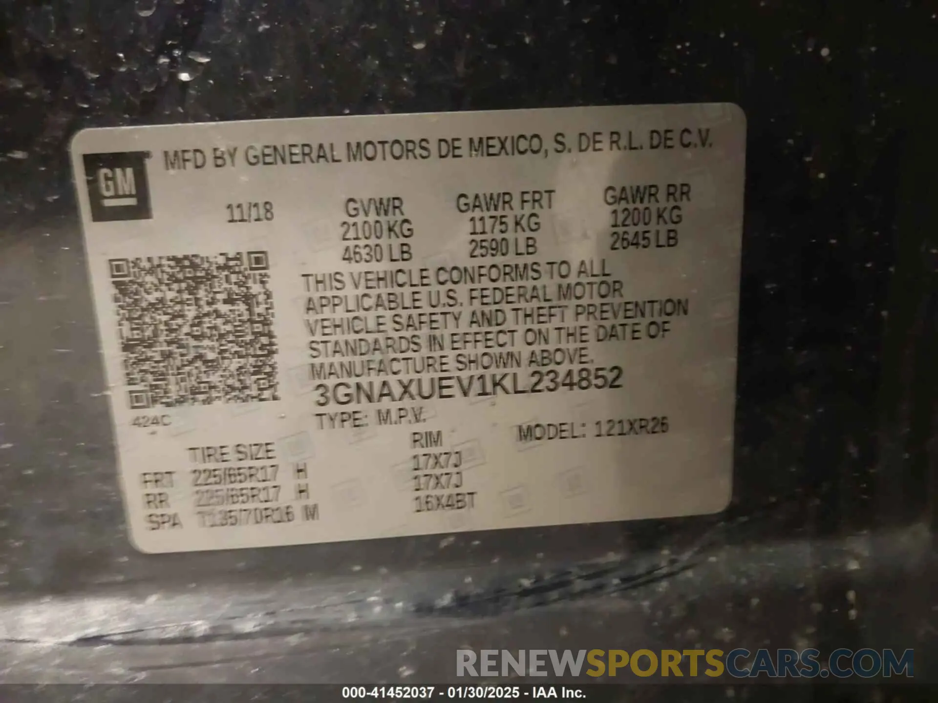 9 fotografías del automóvil dañado 3GNAXUEV1KL234852 CHEVROLET EQUINOX 2019