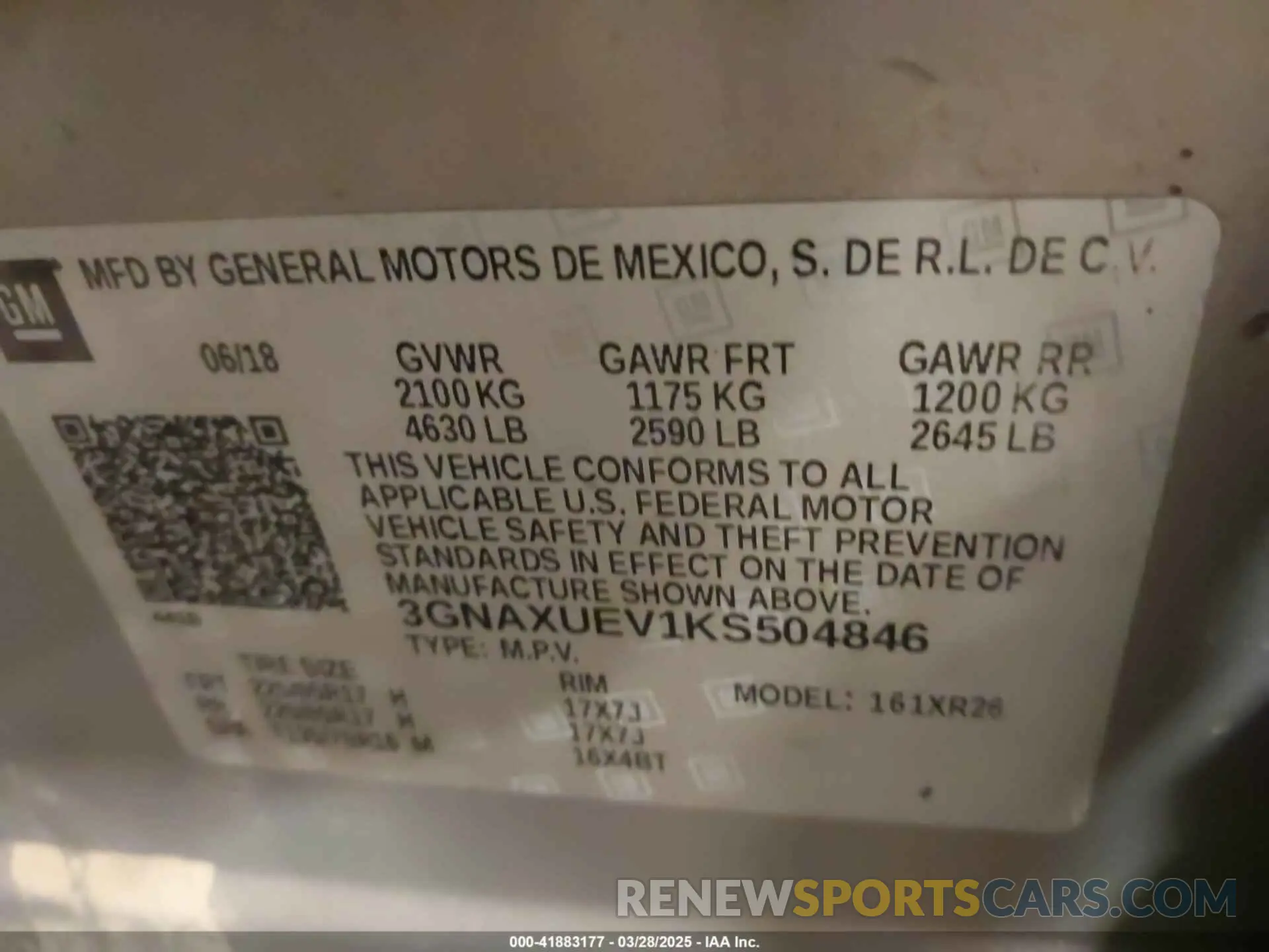 9 fotografías del automóvil dañado 3GNAXUEV1KS504846 CHEVROLET EQUINOX 2019
