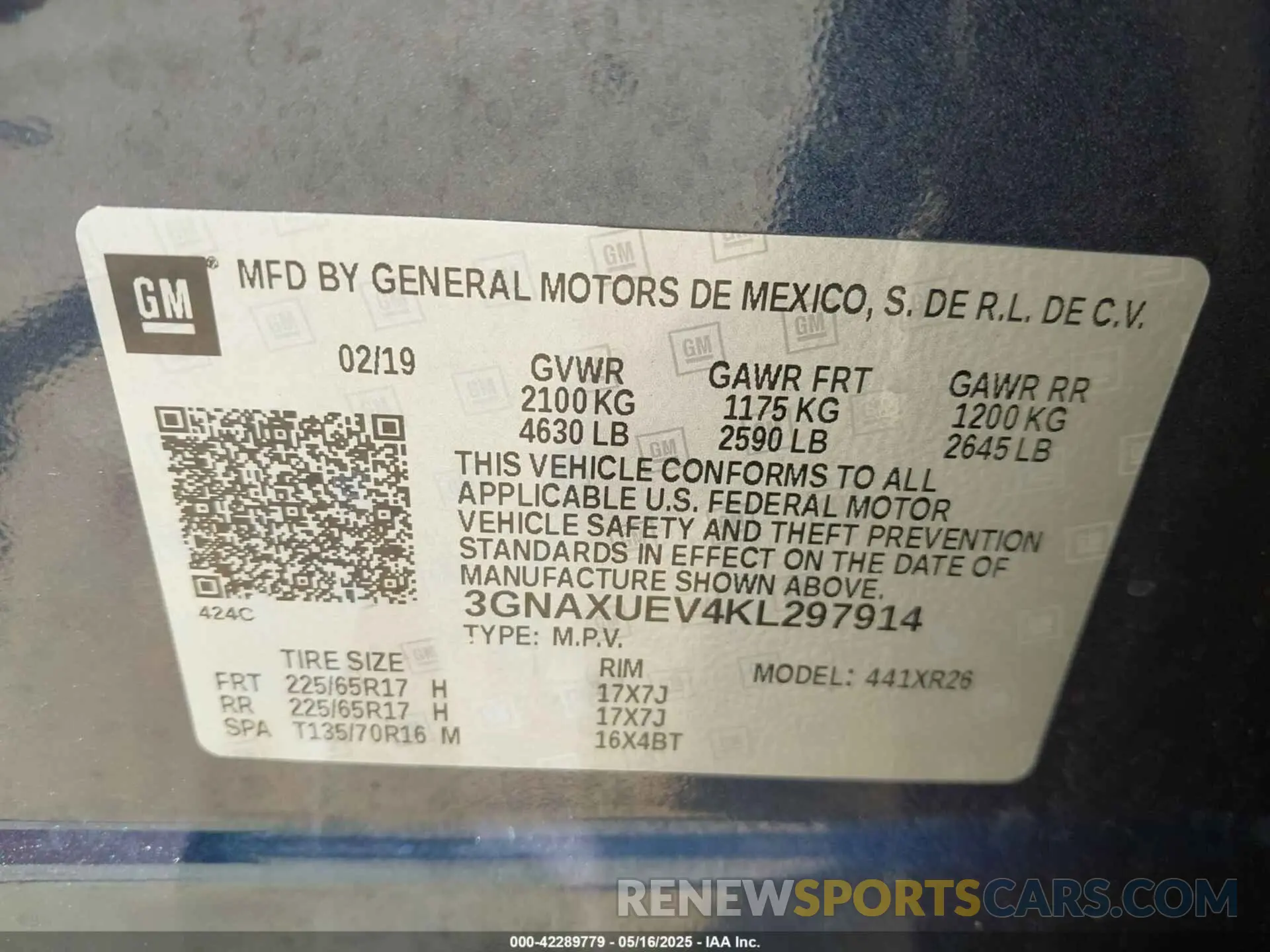 9 fotografías del automóvil dañado 3GNAXUEV4KL297914 CHEVROLET EQUINOX 2019