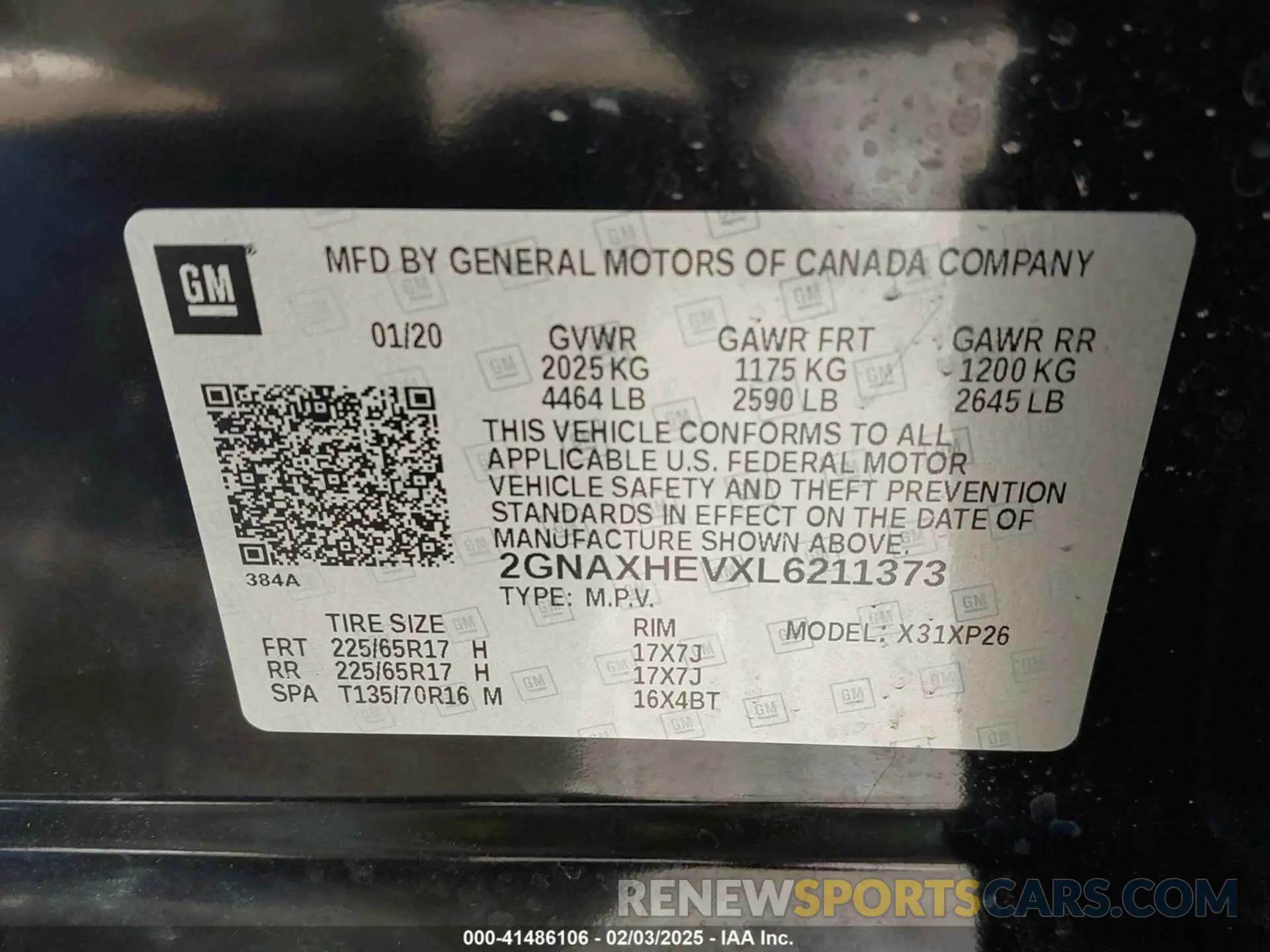9 fotografías del automóvil dañado 2GNAXHEVXL6211373 CHEVROLET EQUINOX 2020