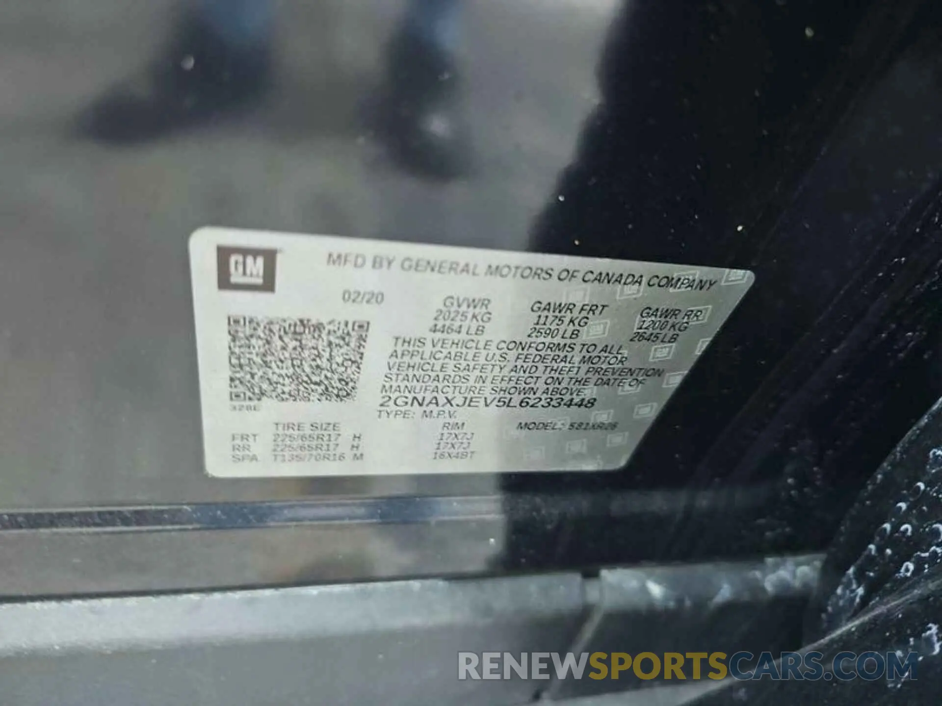 7 fotografías del automóvil dañado 2GNAXJEV5L6233448 CHEVROLET EQUINOX 2020