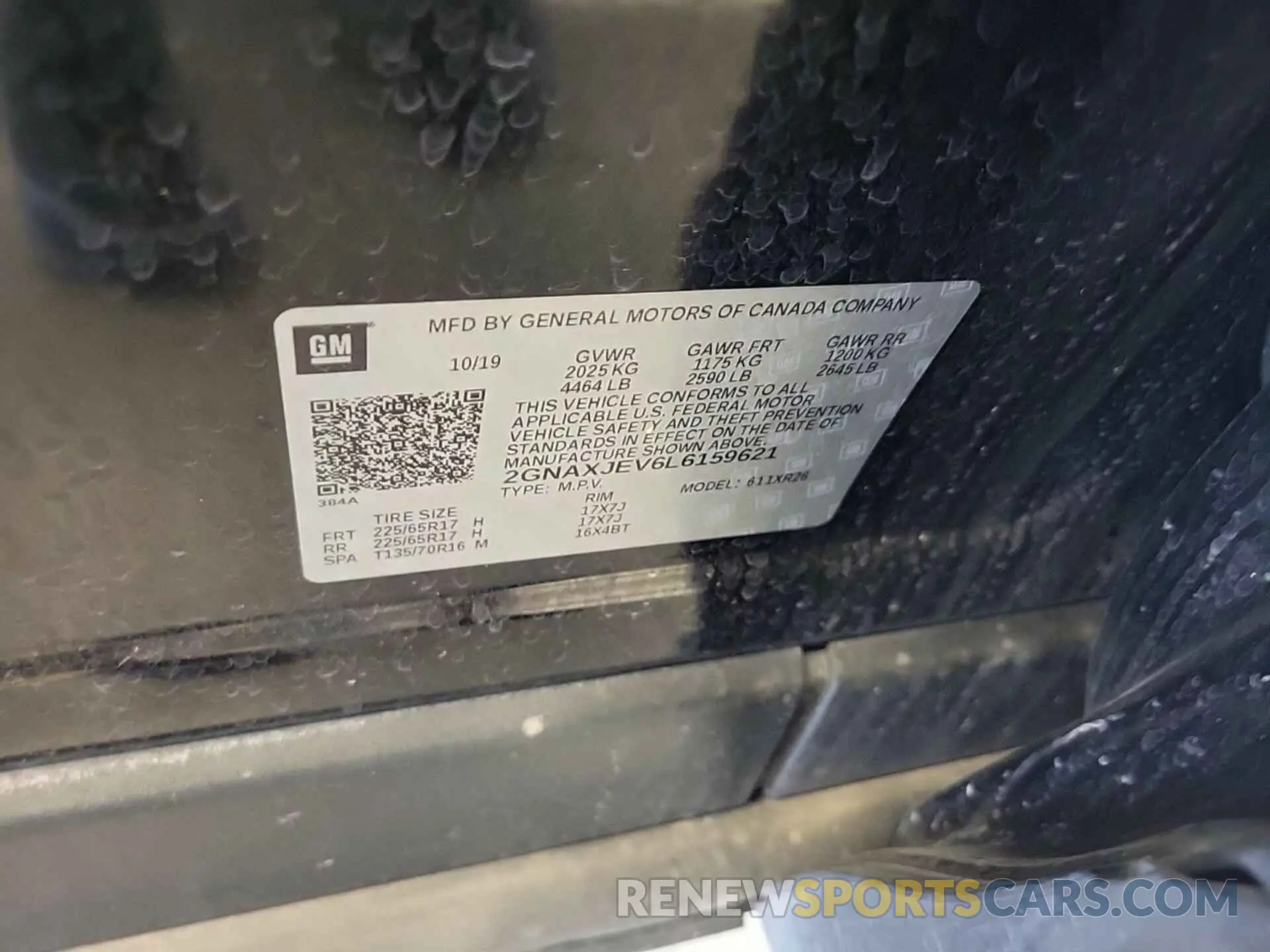 25 fotografías del automóvil dañado 2GNAXJEV6L6159621 CHEVROLET EQUINOX 2020