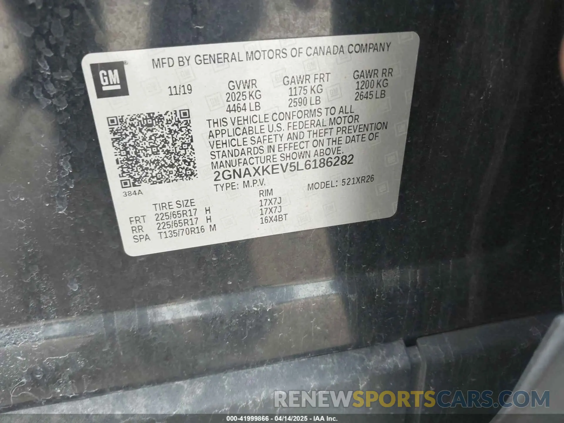 9 fotografías del automóvil dañado 2GNAXKEV5L6186282 CHEVROLET EQUINOX 2020