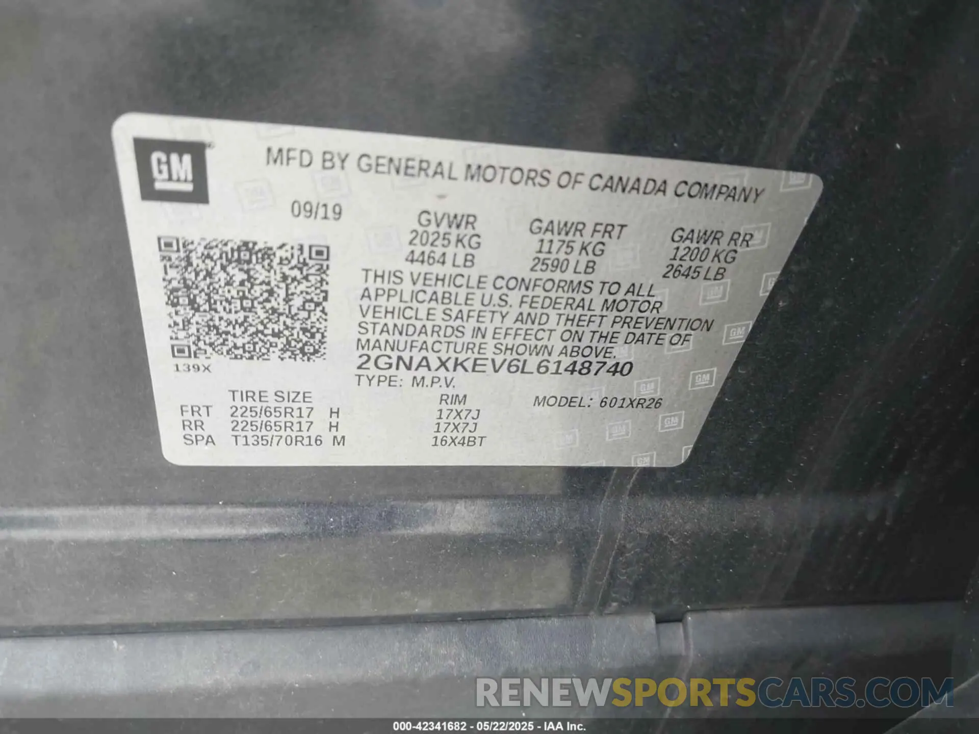 9 fotografías del automóvil dañado 2GNAXKEV6L6148740 CHEVROLET EQUINOX 2020