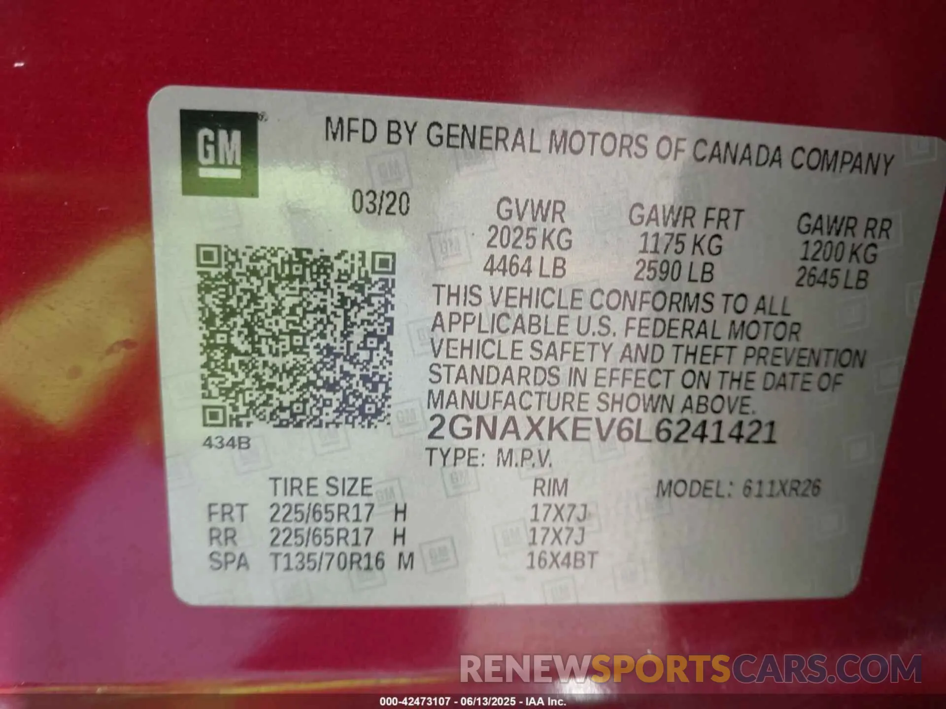9 fotografías del automóvil dañado 2GNAXKEV6L6241421 CHEVROLET EQUINOX 2020