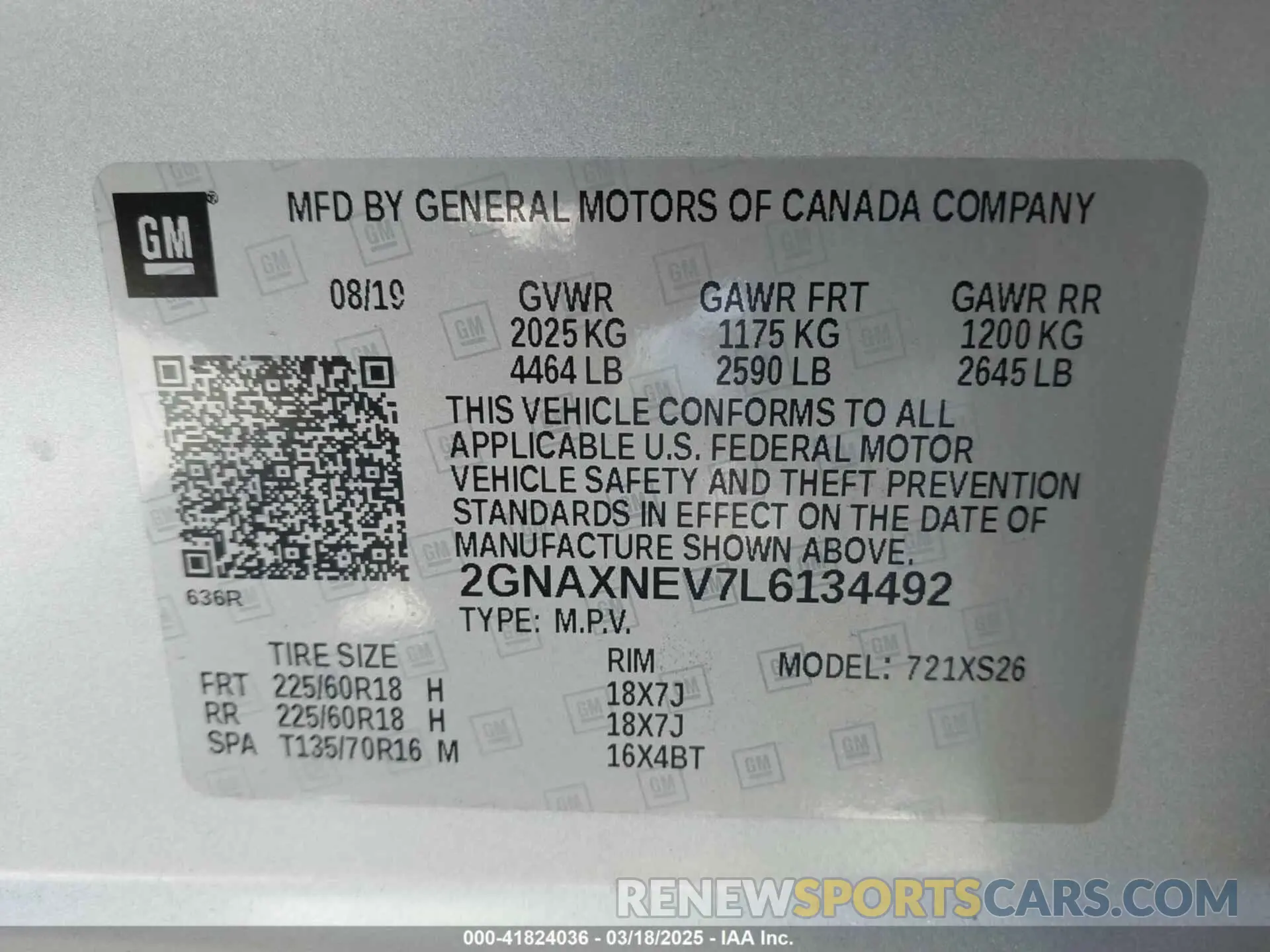 9 fotografías del automóvil dañado 2GNAXNEV7L6134492 CHEVROLET EQUINOX 2020