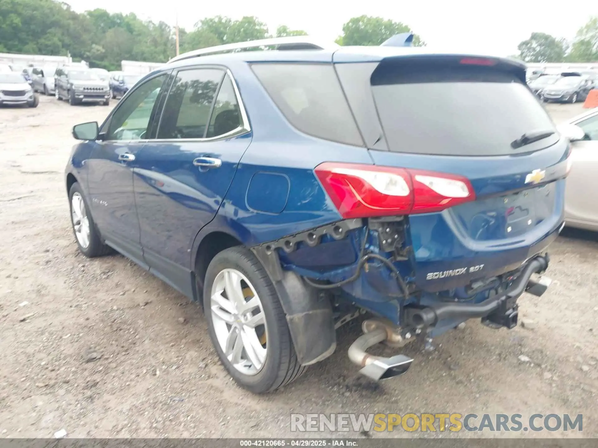 3 fotografías del automóvil dañado 2GNAXPEX2L6245478 CHEVROLET EQUINOX 2020