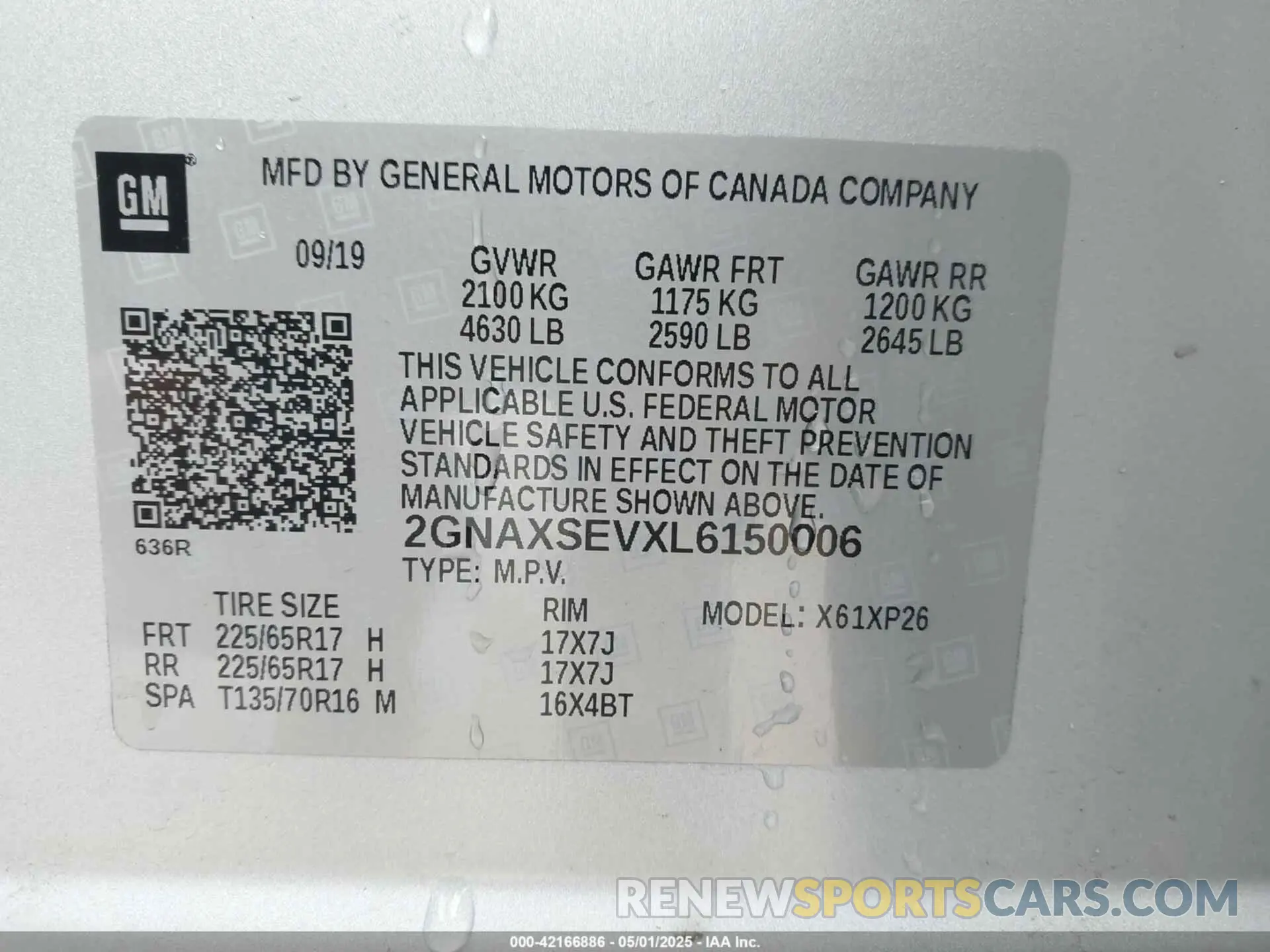 9 fotografías del automóvil dañado 2GNAXSEVXL6150006 CHEVROLET EQUINOX 2020
