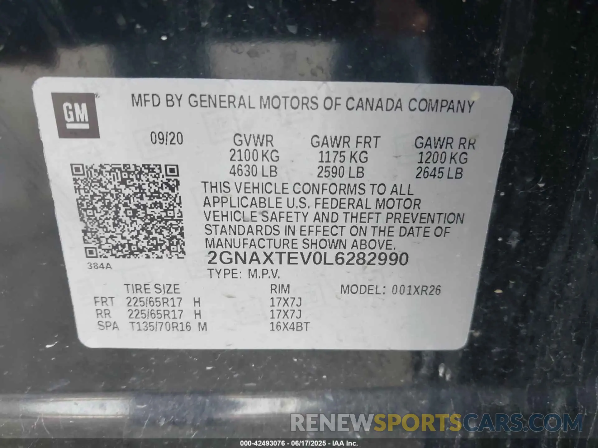 9 fotografías del automóvil dañado 2GNAXTEV0L6282990 CHEVROLET EQUINOX 2020