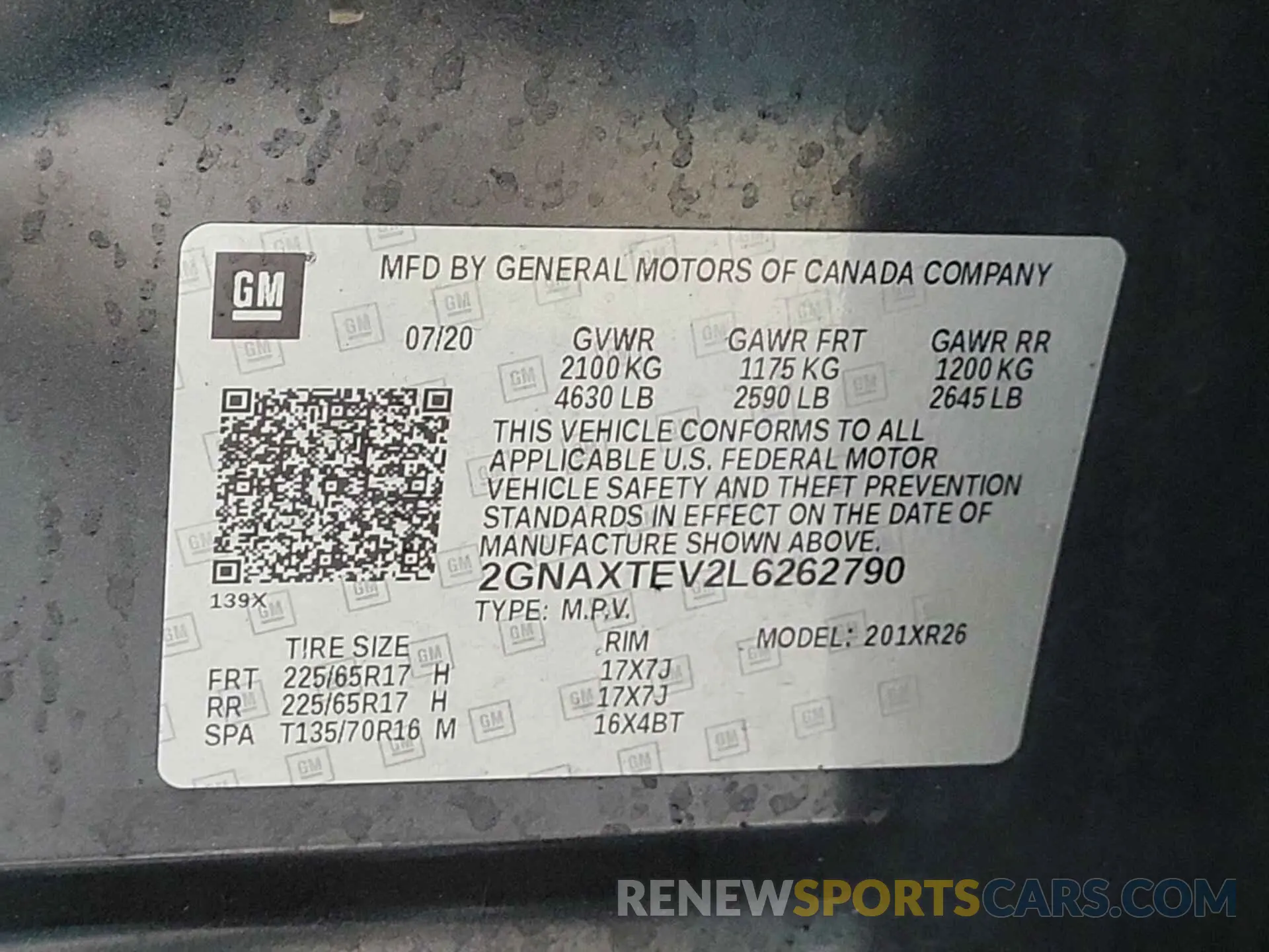 31 fotografías del automóvil dañado 2GNAXTEV2L6262790 CHEVROLET EQUINOX 2020