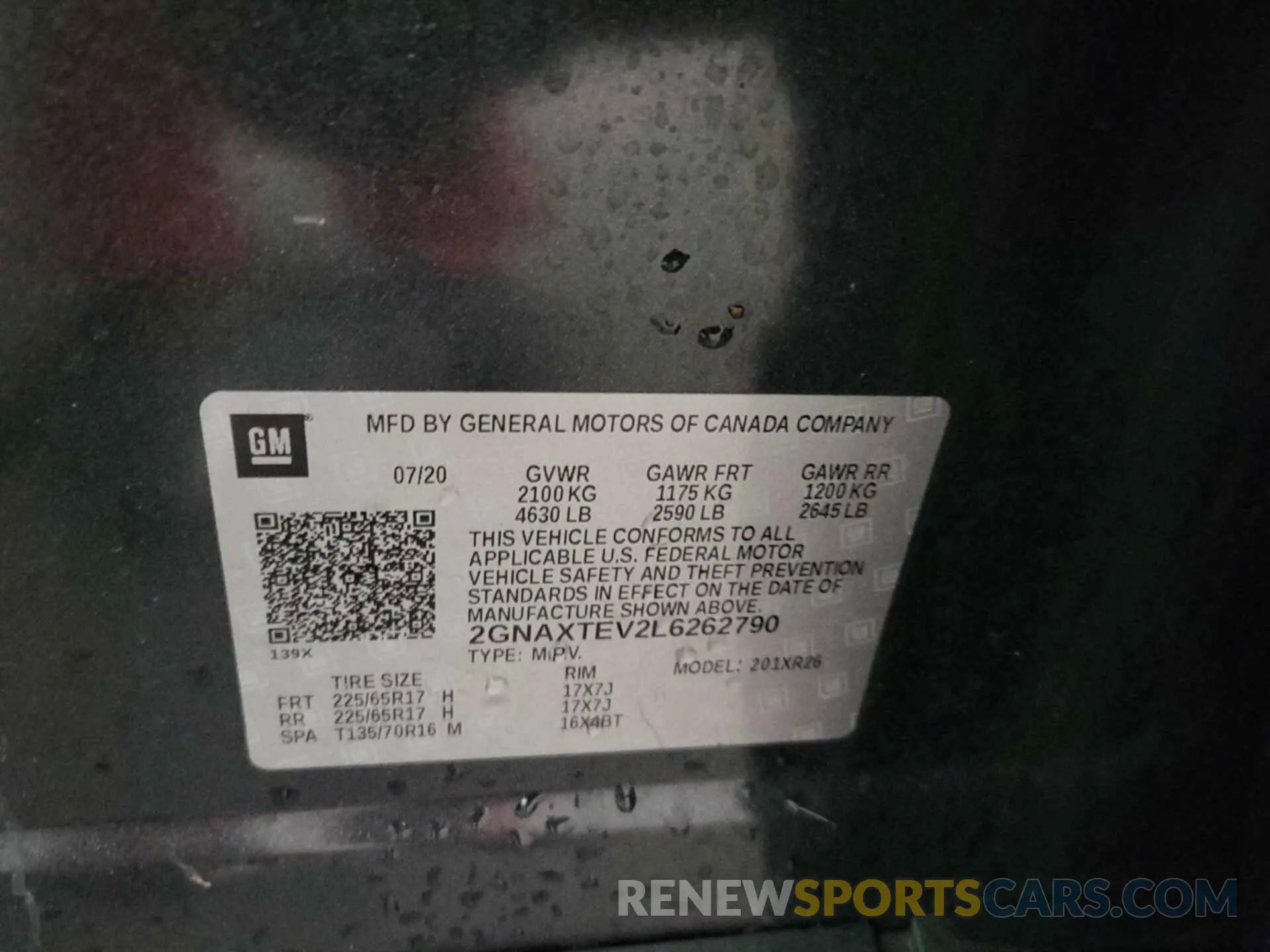 49 fotografías del automóvil dañado 2GNAXTEV2L6262790 CHEVROLET EQUINOX 2020