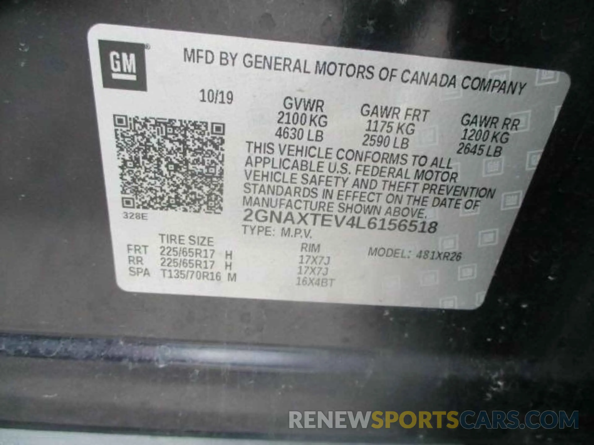 24 fotografías del automóvil dañado 2GNAXTEV4L6156518 CHEVROLET EQUINOX 2020