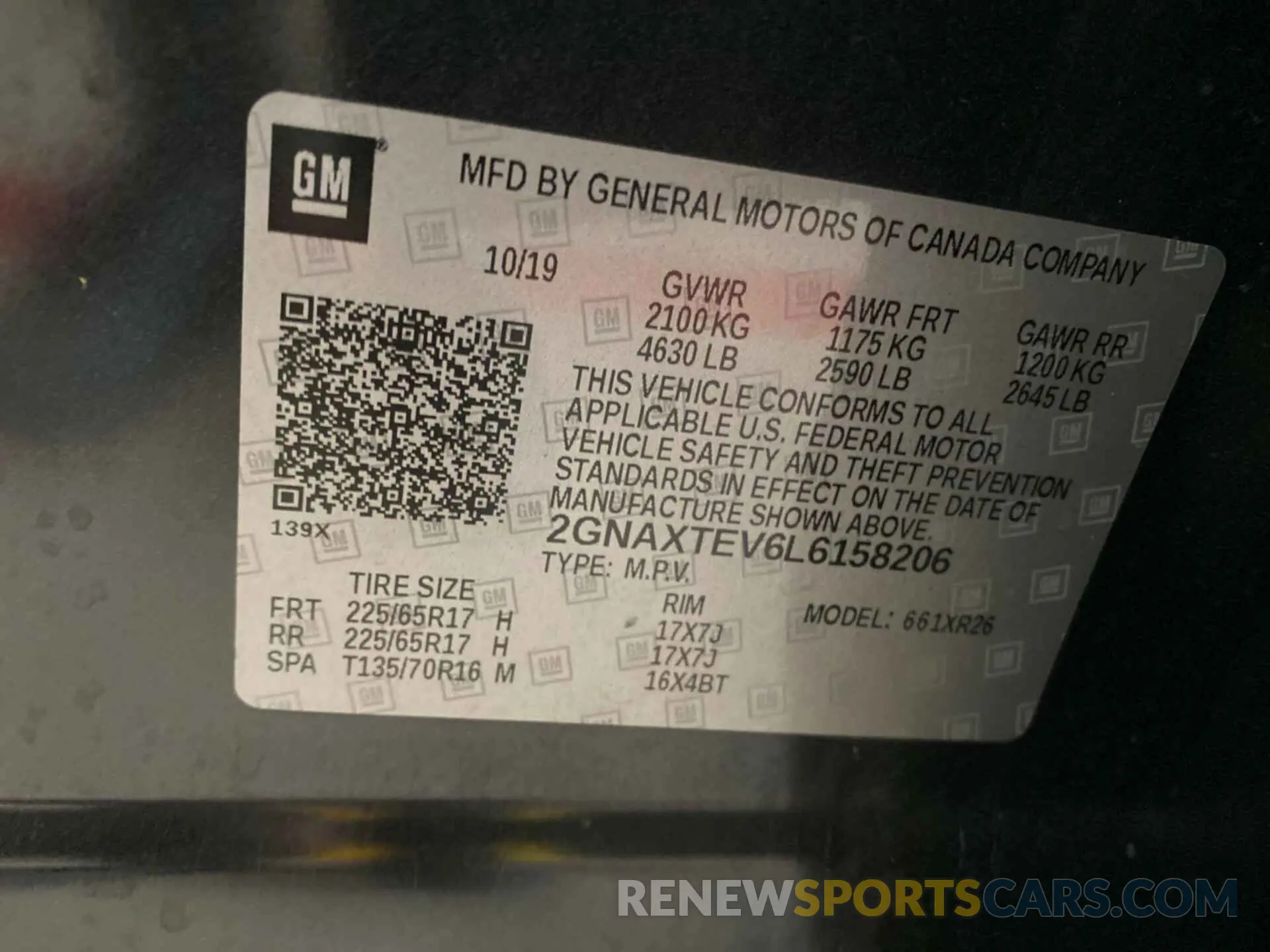 16 fotografías del automóvil dañado 2GNAXTEV6L6158206 CHEVROLET EQUINOX 2020