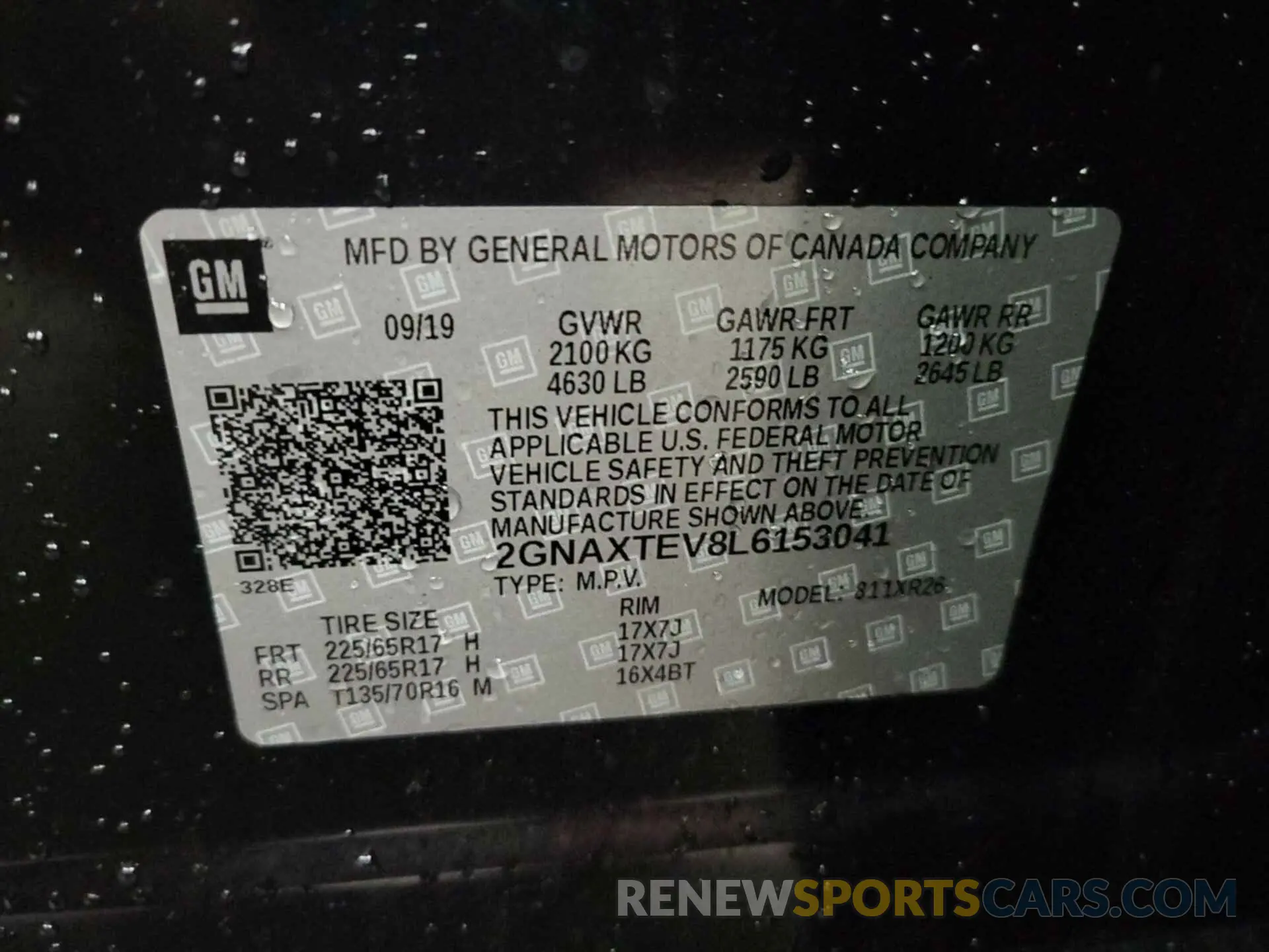 23 fotografías del automóvil dañado 2GNAXTEV8L6153041 CHEVROLET EQUINOX 2020