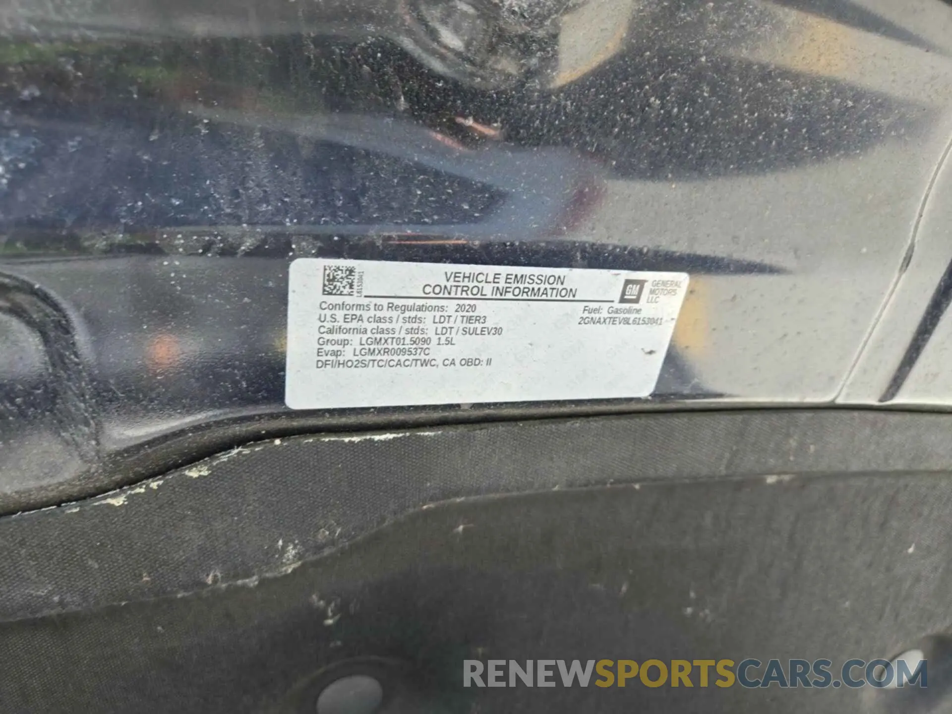 50 fotografías del automóvil dañado 2GNAXTEV8L6153041 CHEVROLET EQUINOX 2020