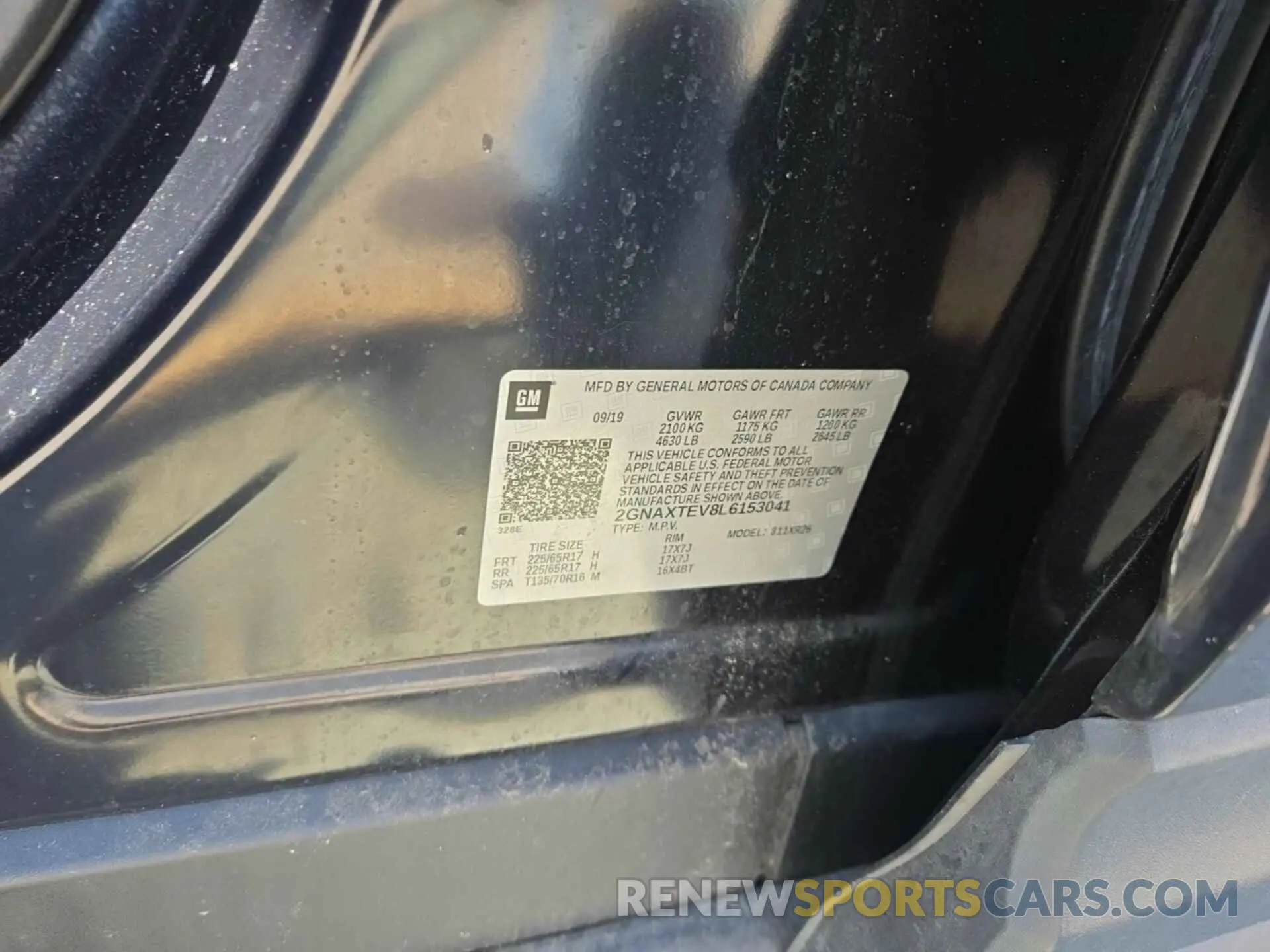 6 fotografías del automóvil dañado 2GNAXTEV8L6153041 CHEVROLET EQUINOX 2020