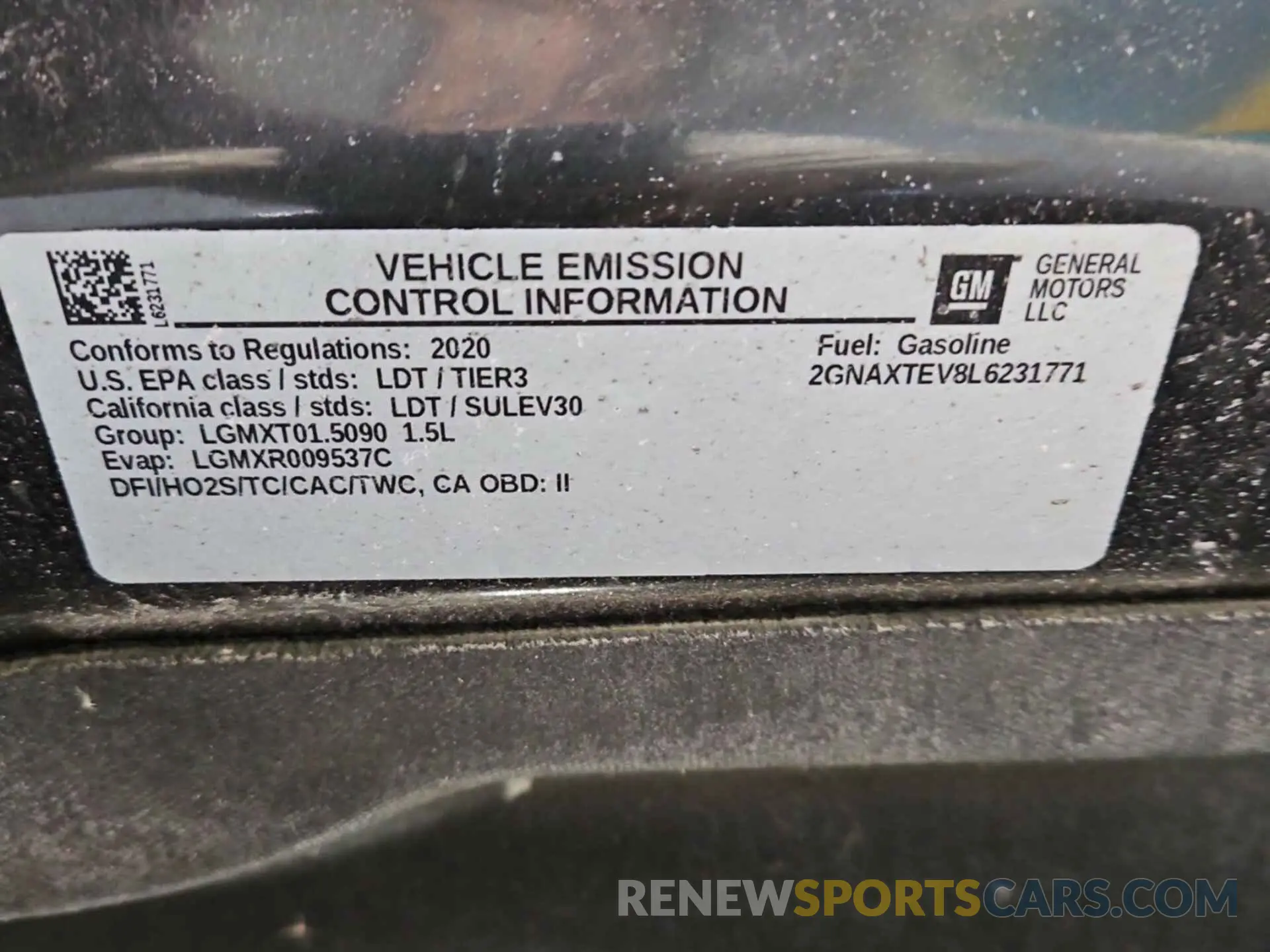 3 fotografías del automóvil dañado 2GNAXTEV8L6231771 CHEVROLET EQUINOX 2020