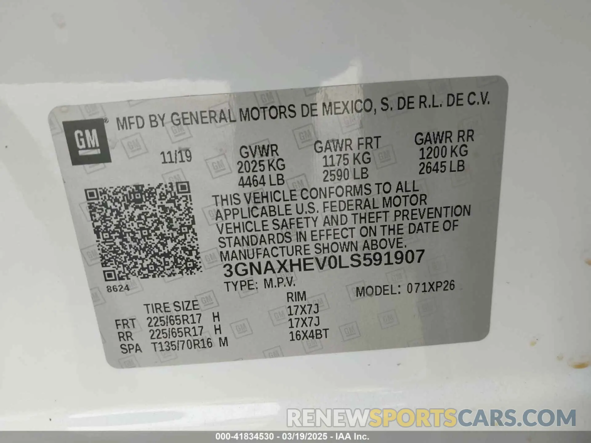 9 fotografías del automóvil dañado 3GNAXHEV0LS591907 CHEVROLET EQUINOX 2020