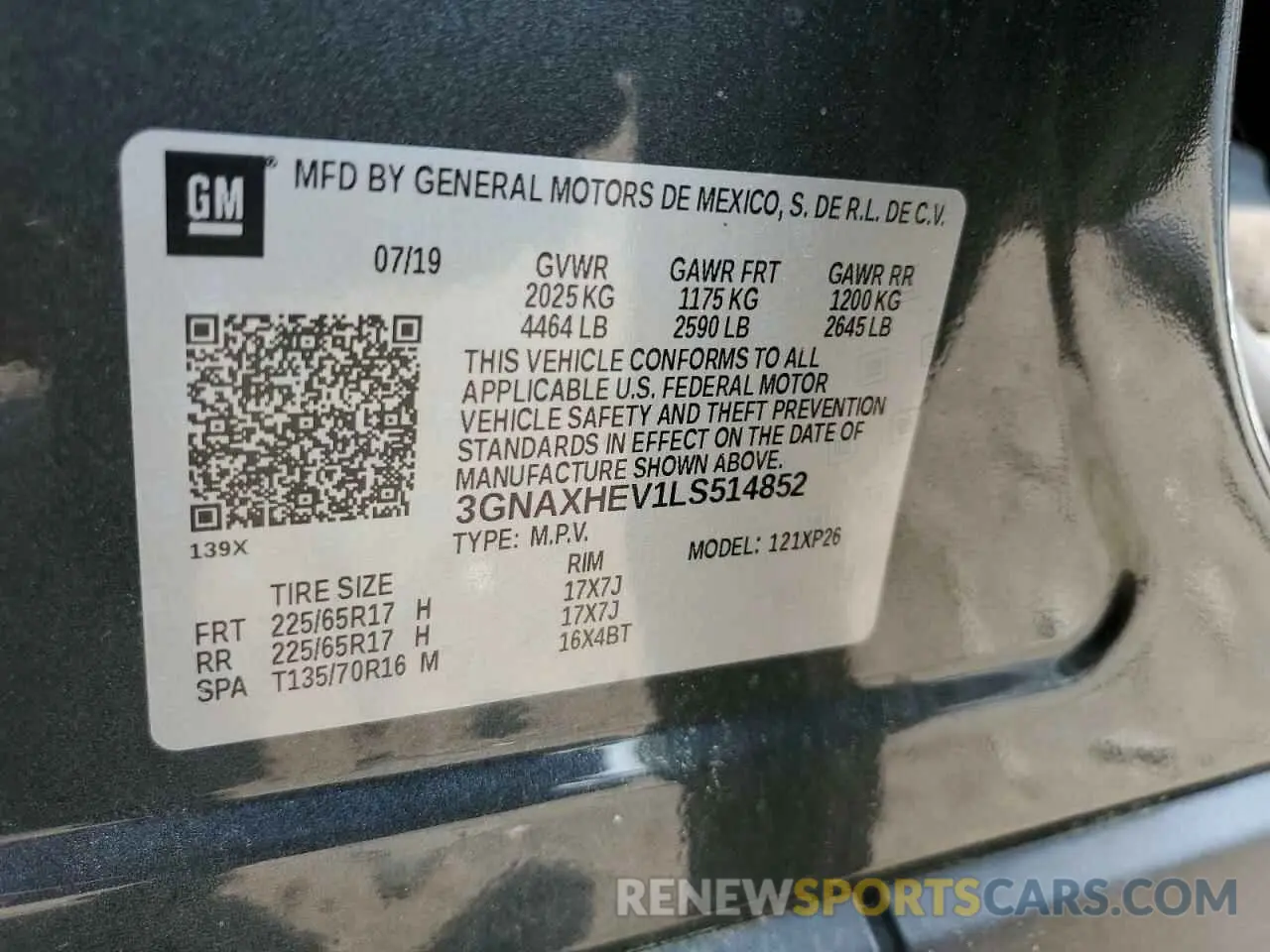 14 fotografías del automóvil dañado 3GNAXHEV1LS514852 CHEVROLET EQUINOX 2020