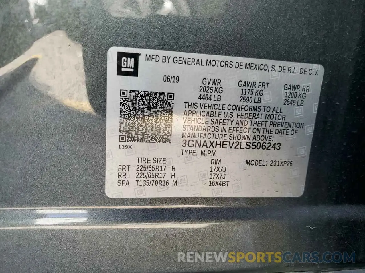 13 fotografías del automóvil dañado 3GNAXHEV2LS506243 CHEVROLET EQUINOX 2020
