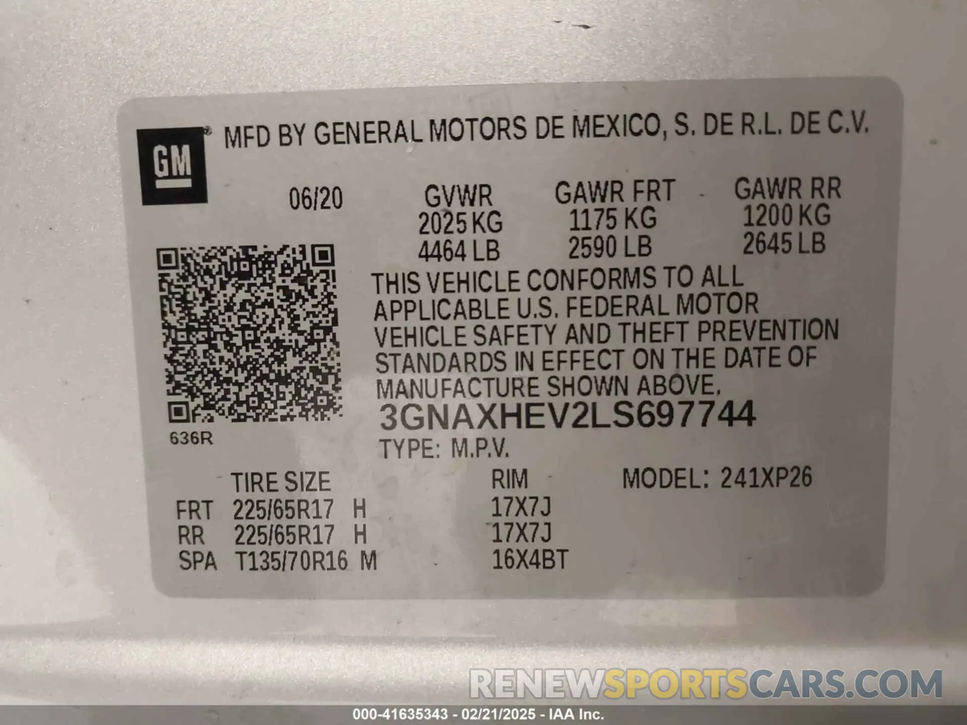 9 fotografías del automóvil dañado 3GNAXHEV2LS697744 CHEVROLET EQUINOX 2020