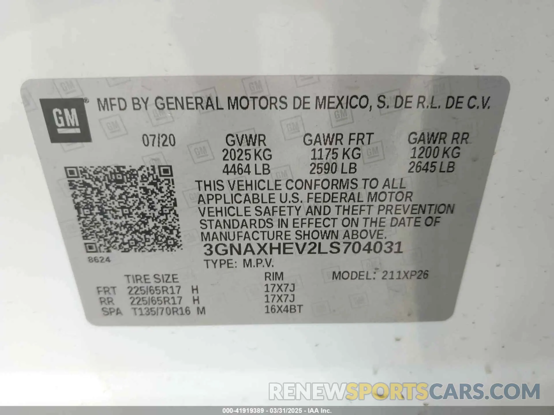 9 fotografías del automóvil dañado 3GNAXHEV2LS704031 CHEVROLET EQUINOX 2020