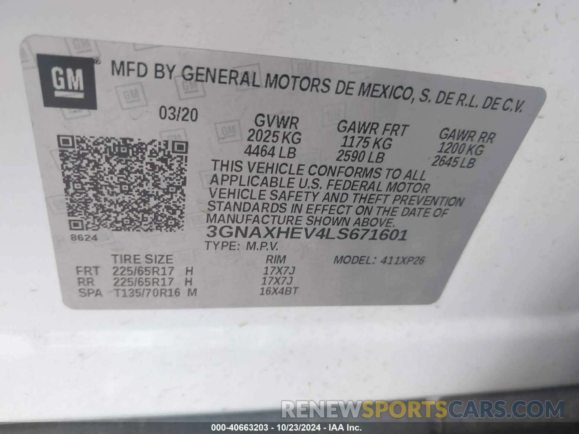9 fotografías del automóvil dañado 3GNAXHEV4LS671601 CHEVROLET EQUINOX 2020