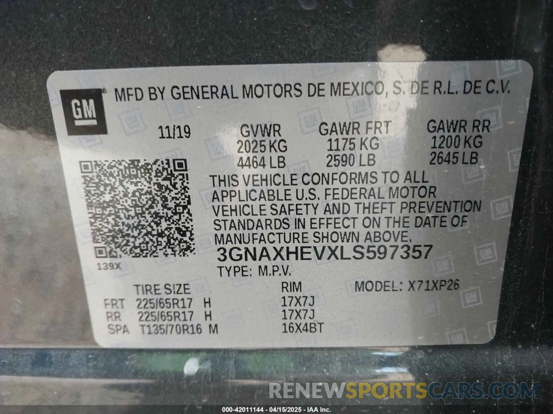 9 fotografías del automóvil dañado 3GNAXHEVXLS597357 CHEVROLET EQUINOX 2020
