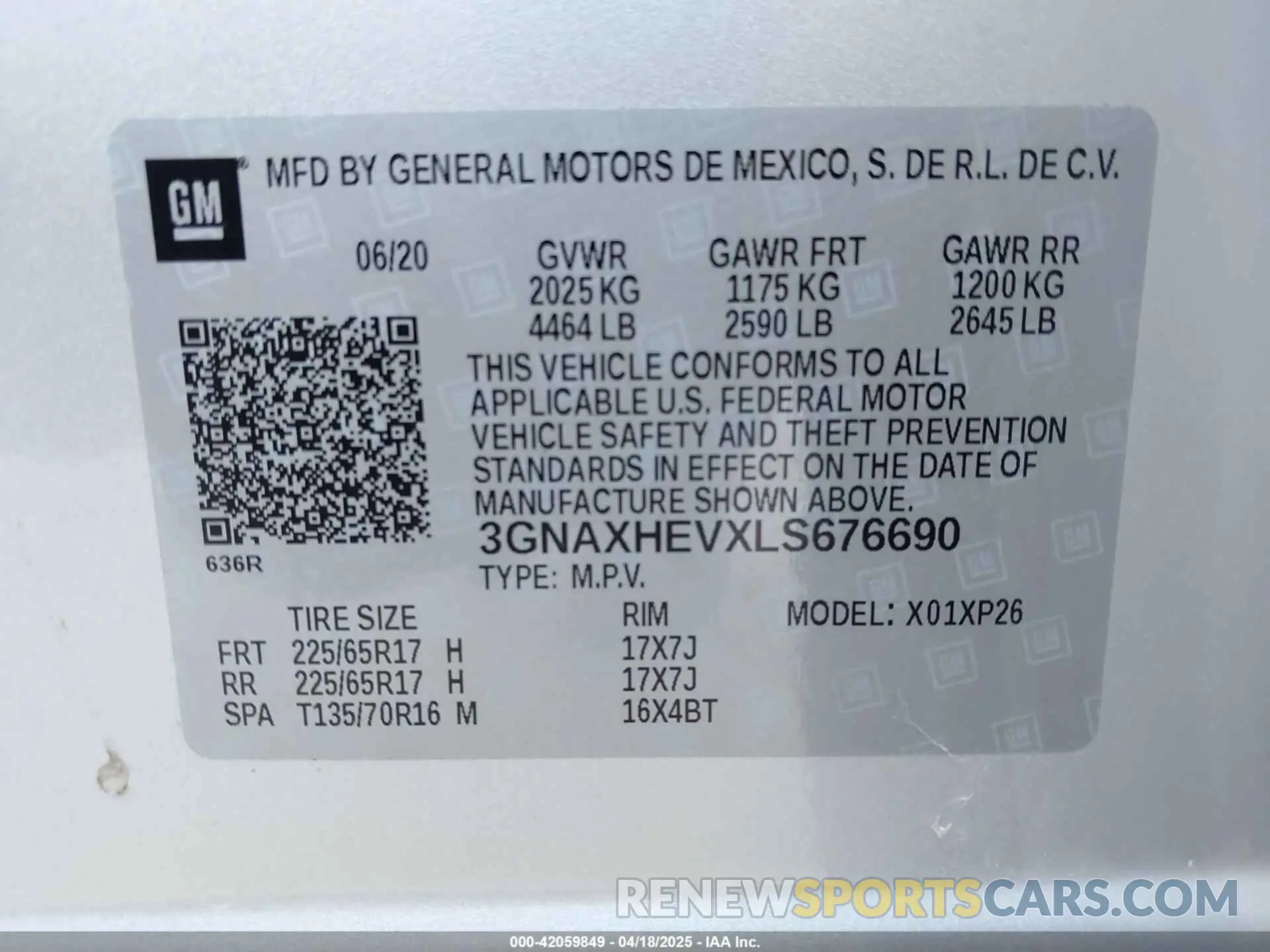 9 fotografías del automóvil dañado 3GNAXHEVXLS676690 CHEVROLET EQUINOX 2020