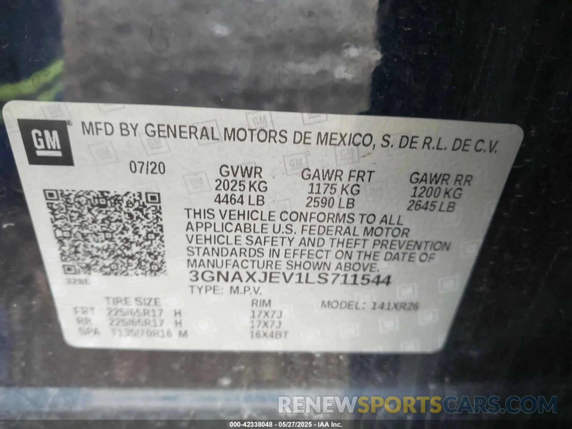 9 fotografías del automóvil dañado 3GNAXJEV1LS711544 CHEVROLET EQUINOX 2020