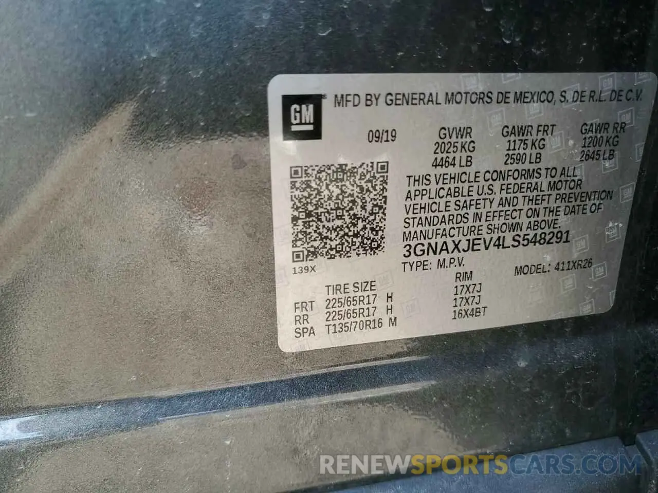 13 fotografías del automóvil dañado 3GNAXJEV4LS548291 CHEVROLET EQUINOX 2020