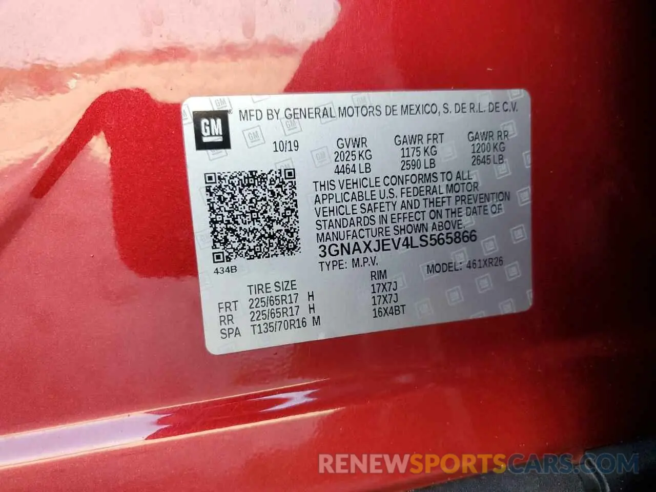 13 fotografías del automóvil dañado 3GNAXJEV4LS565866 CHEVROLET EQUINOX 2020