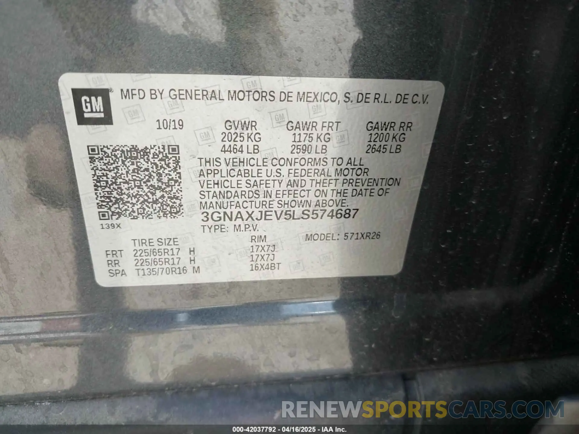 9 fotografías del automóvil dañado 3GNAXJEV5LS574687 CHEVROLET EQUINOX 2020