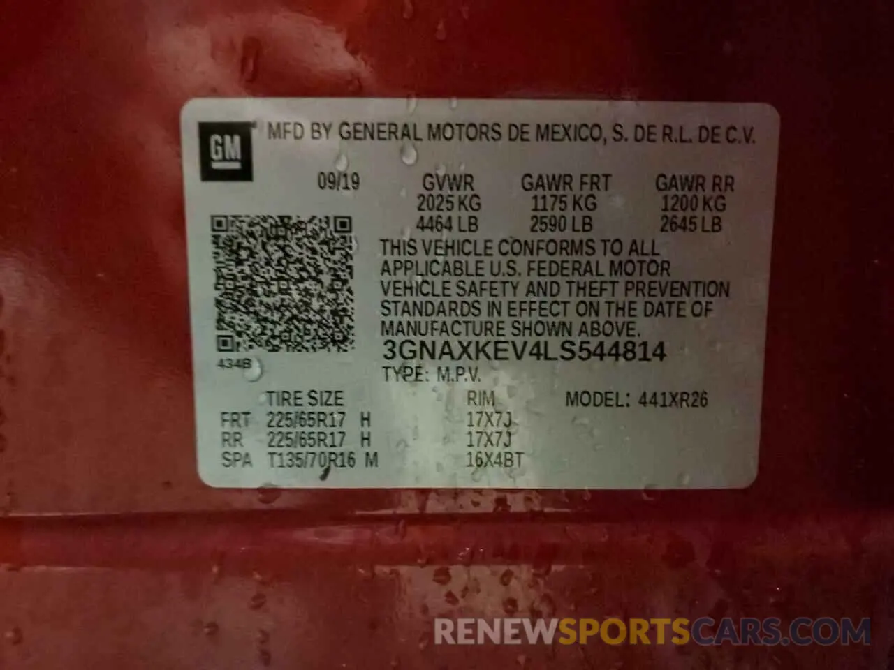13 fotografías del automóvil dañado 3GNAXKEV4LS544814 CHEVROLET EQUINOX 2020