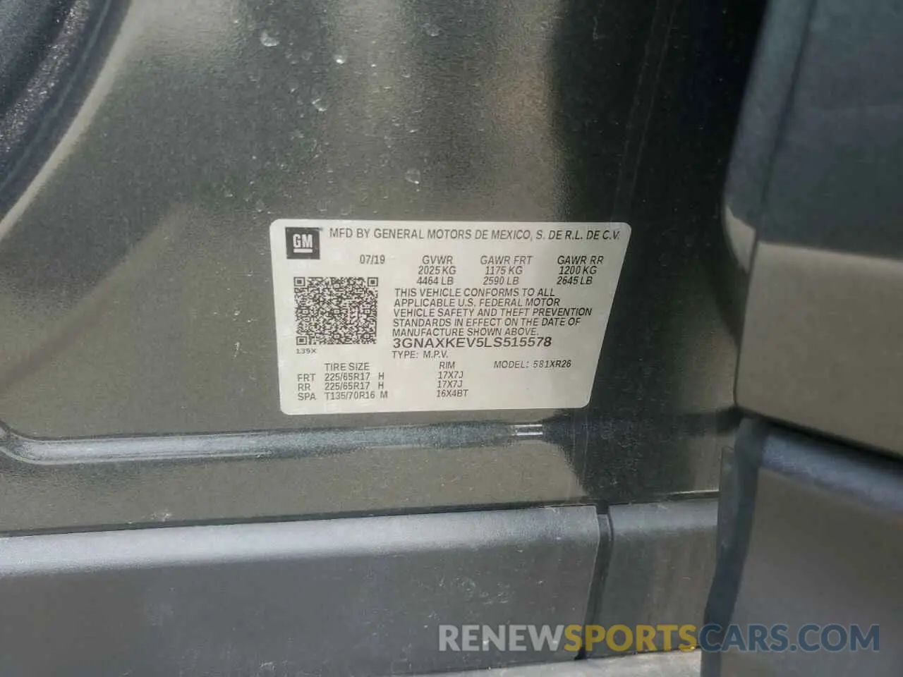 13 fotografías del automóvil dañado 3GNAXKEV5LS515578 CHEVROLET EQUINOX 2020