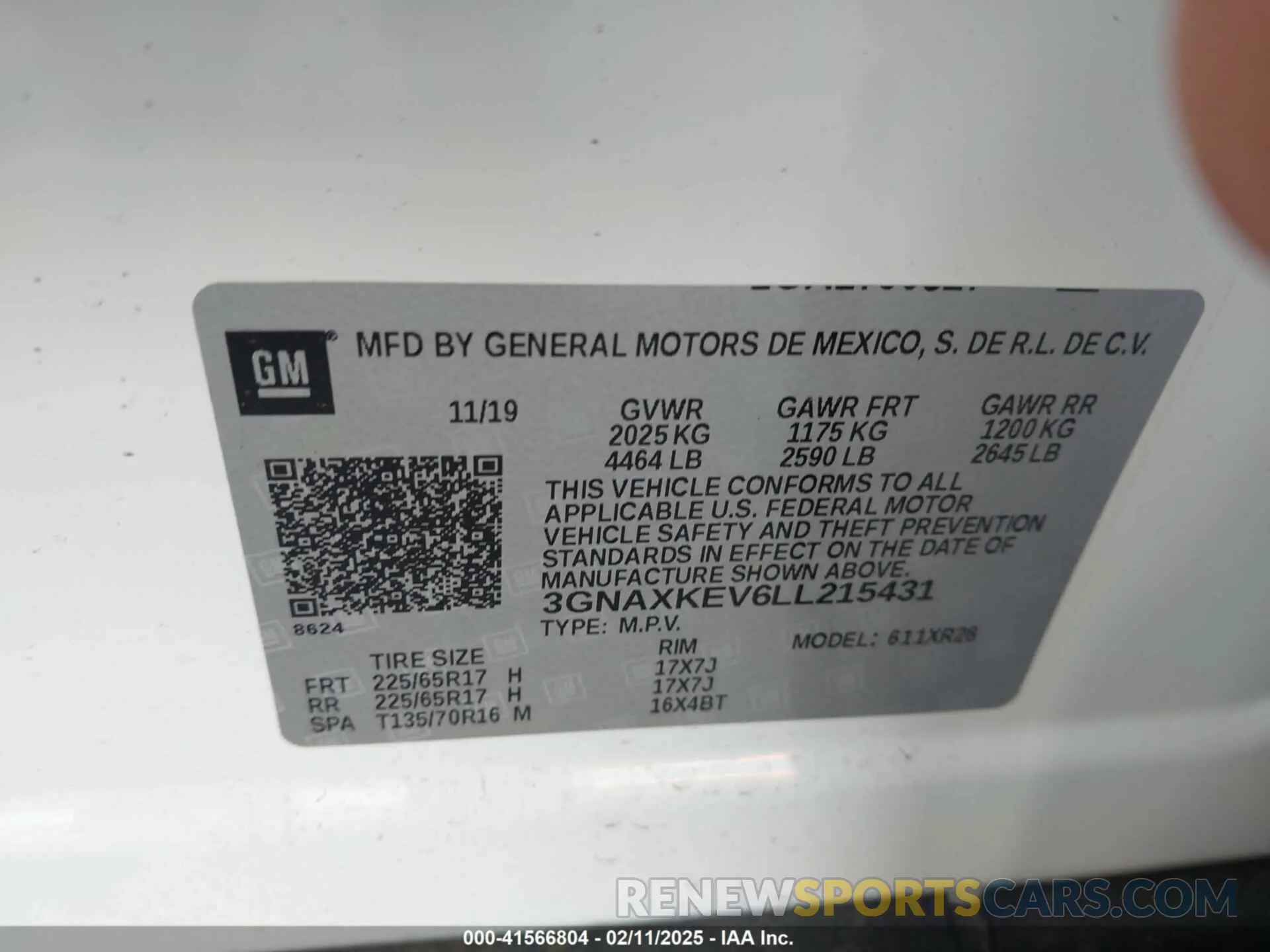 9 fotografías del automóvil dañado 3GNAXKEV6LL215431 CHEVROLET EQUINOX 2020