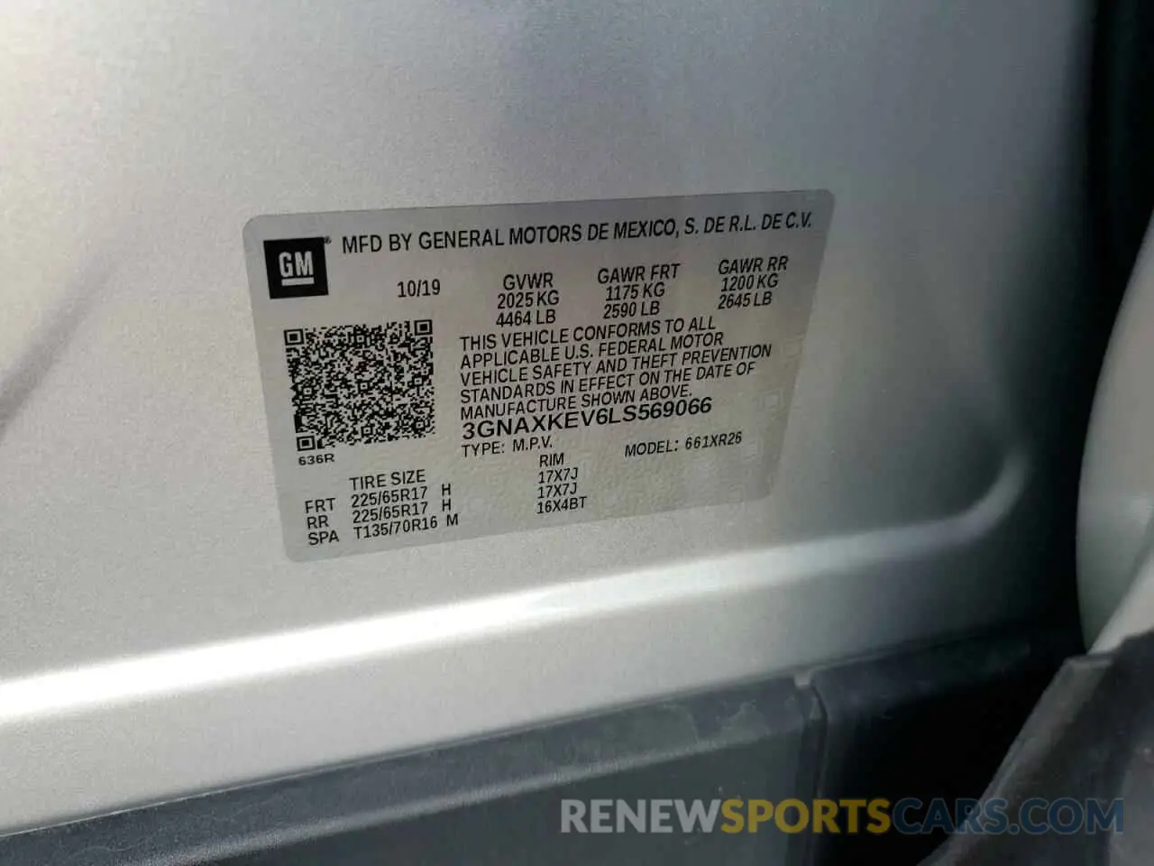 13 fotografías del automóvil dañado 3GNAXKEV6LS569066 CHEVROLET EQUINOX 2020