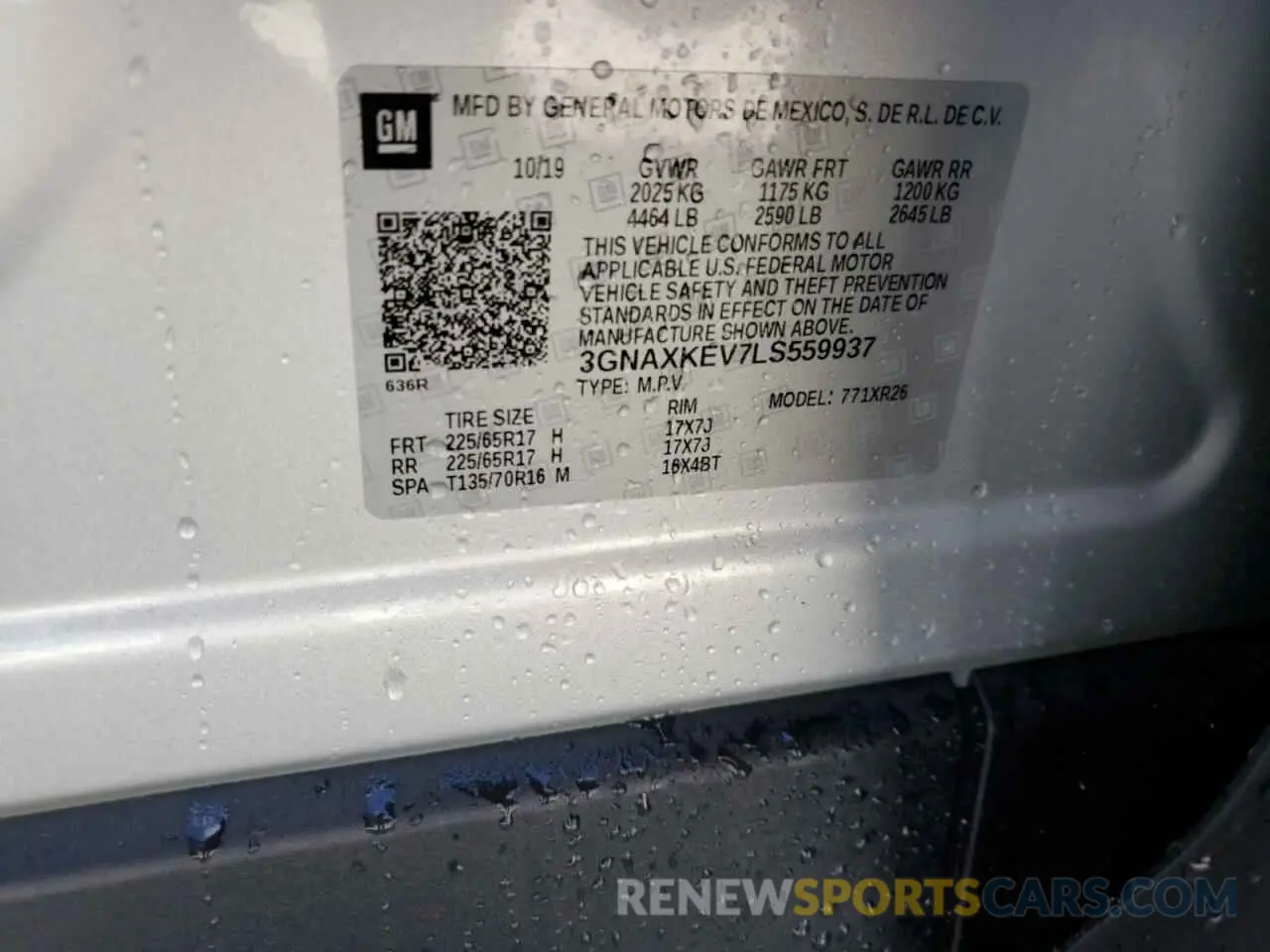 14 fotografías del automóvil dañado 3GNAXKEV7LS559937 CHEVROLET EQUINOX 2020