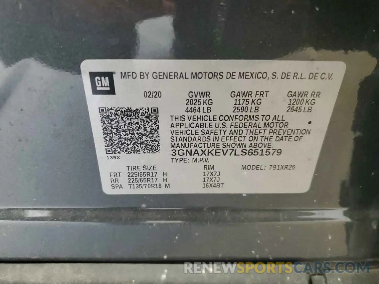 13 fotografías del automóvil dañado 3GNAXKEV7LS651579 CHEVROLET EQUINOX 2020